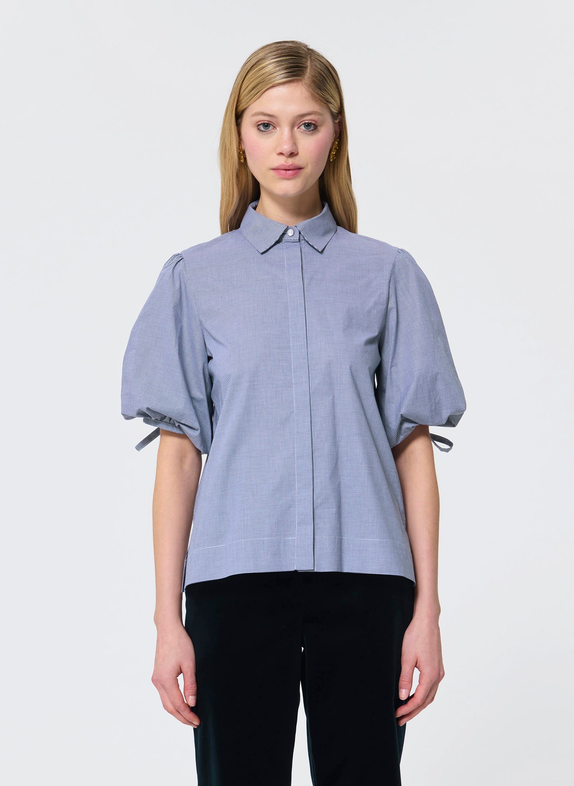 Checked short-sleeved shirt TARA JARMON Blue
