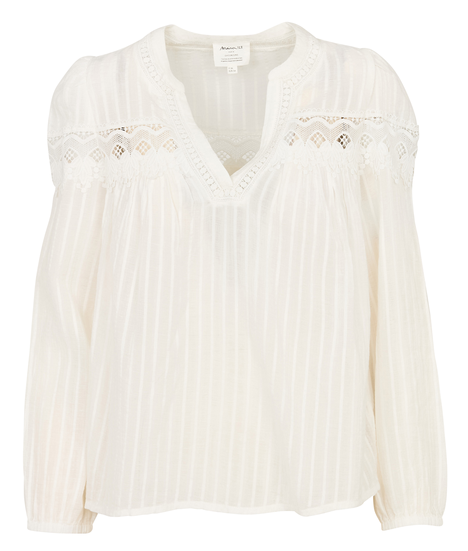 Oversized tunic collar blouse in cotton MAISON 123 White