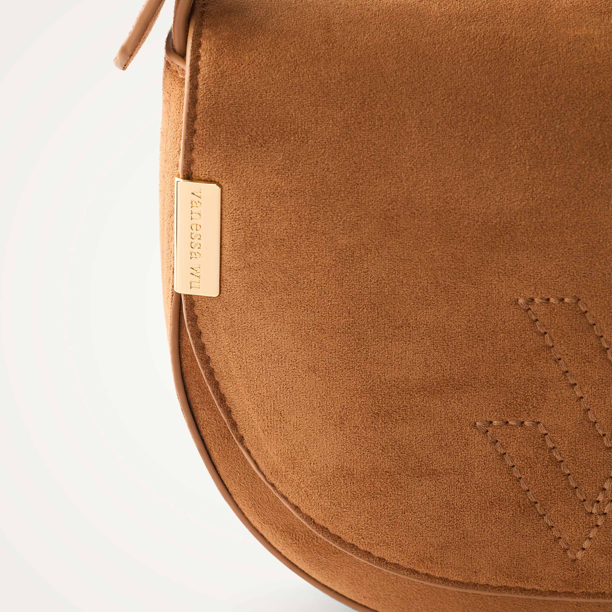 Suede shoulder bag VANESSA WU Brown