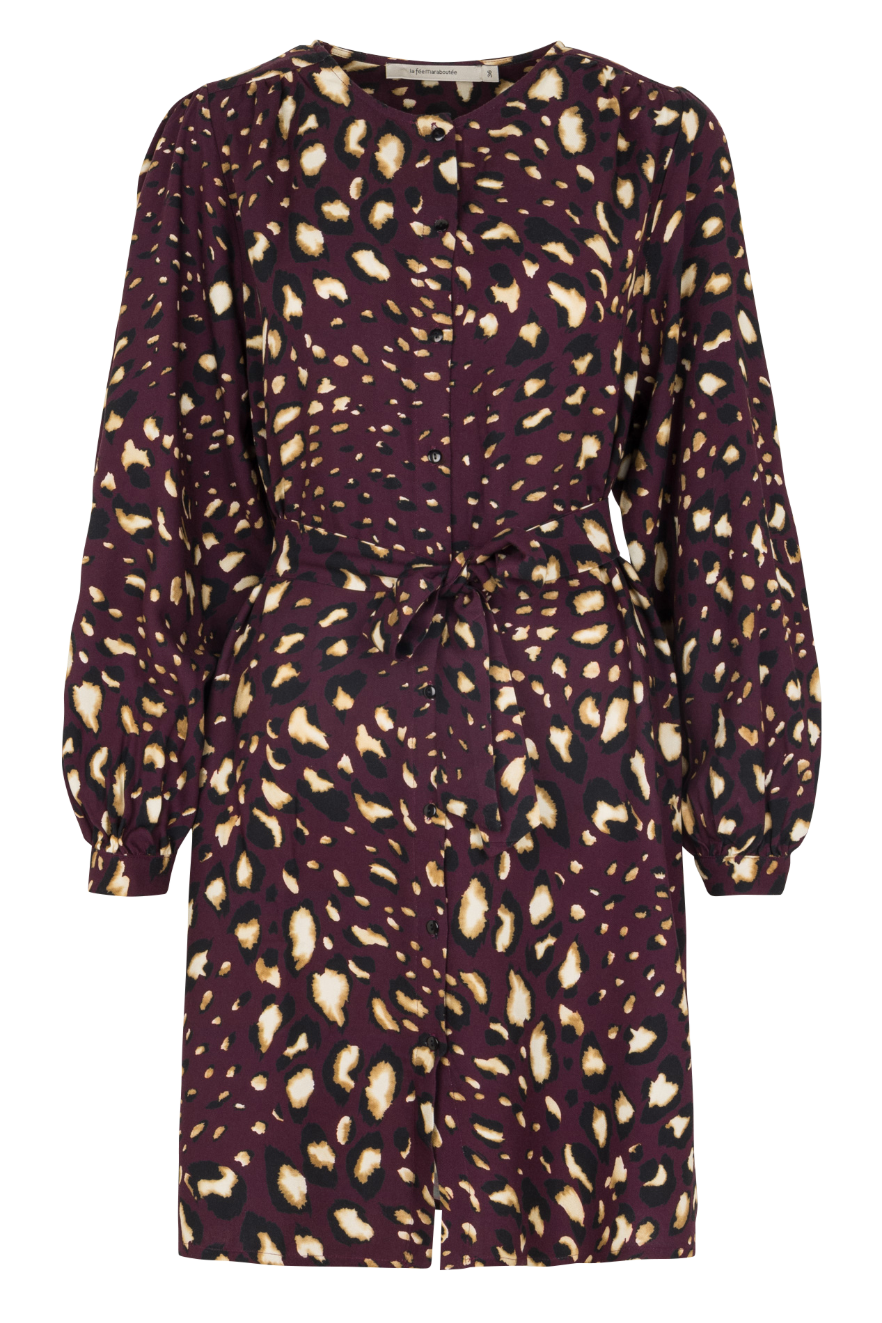 Robe courte boutonnée à motif LA FEE MARABOUTEE Rouge