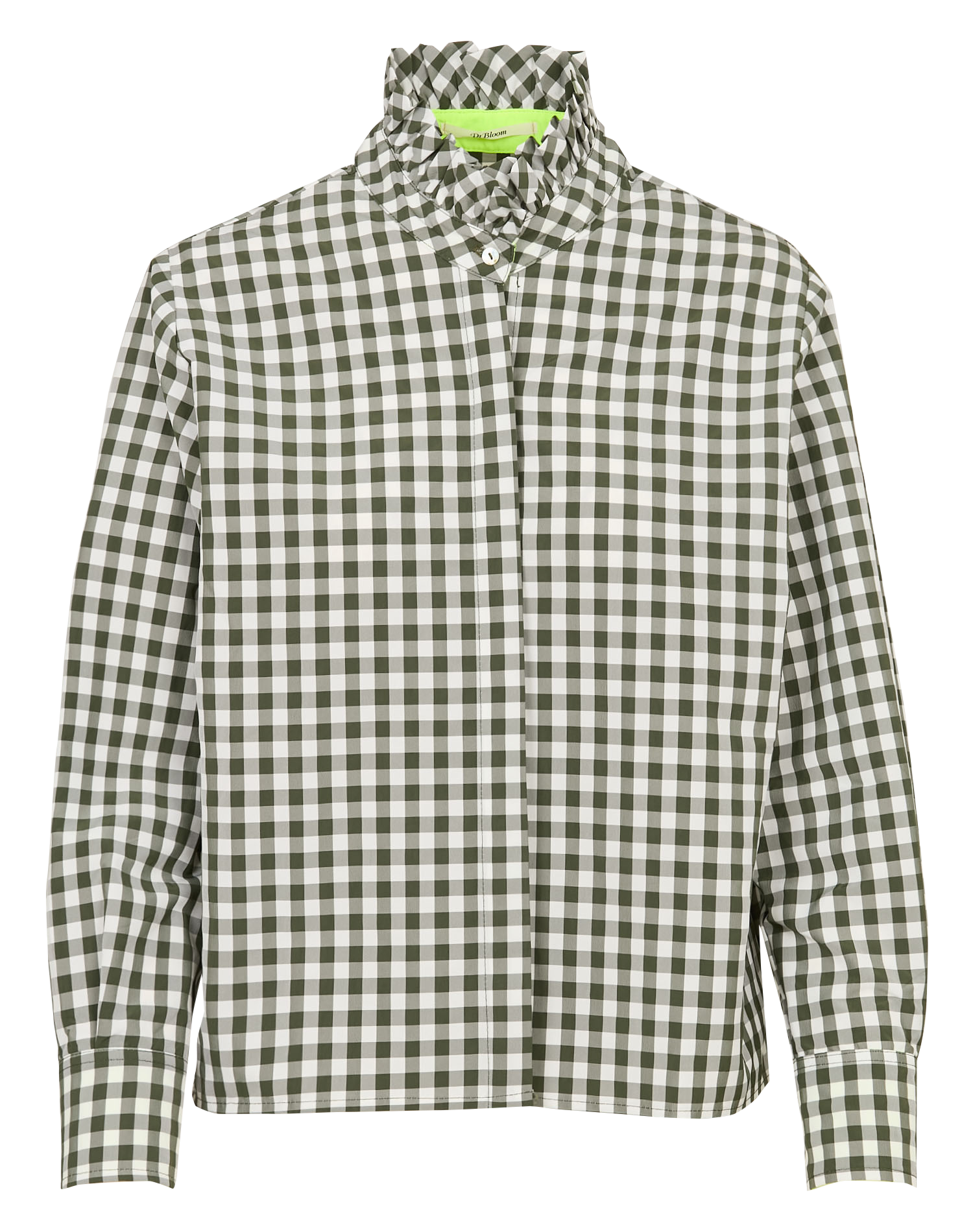 Chemise droite à carreaux en coton  DR BLOOM Marron