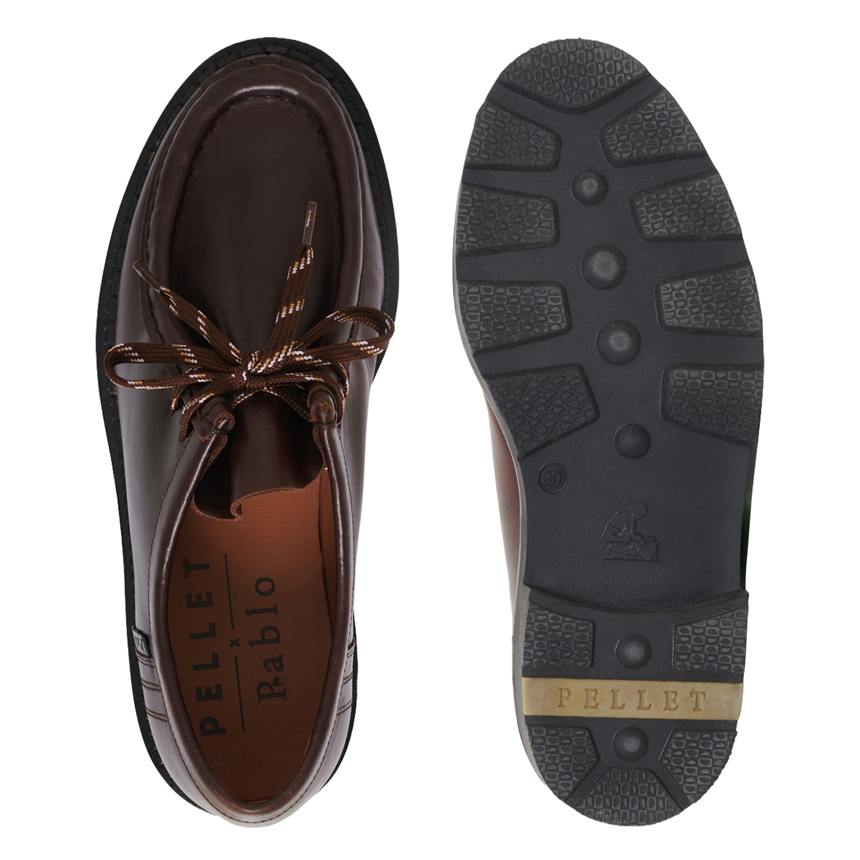 Plain leather notched loafers PABLO Brown