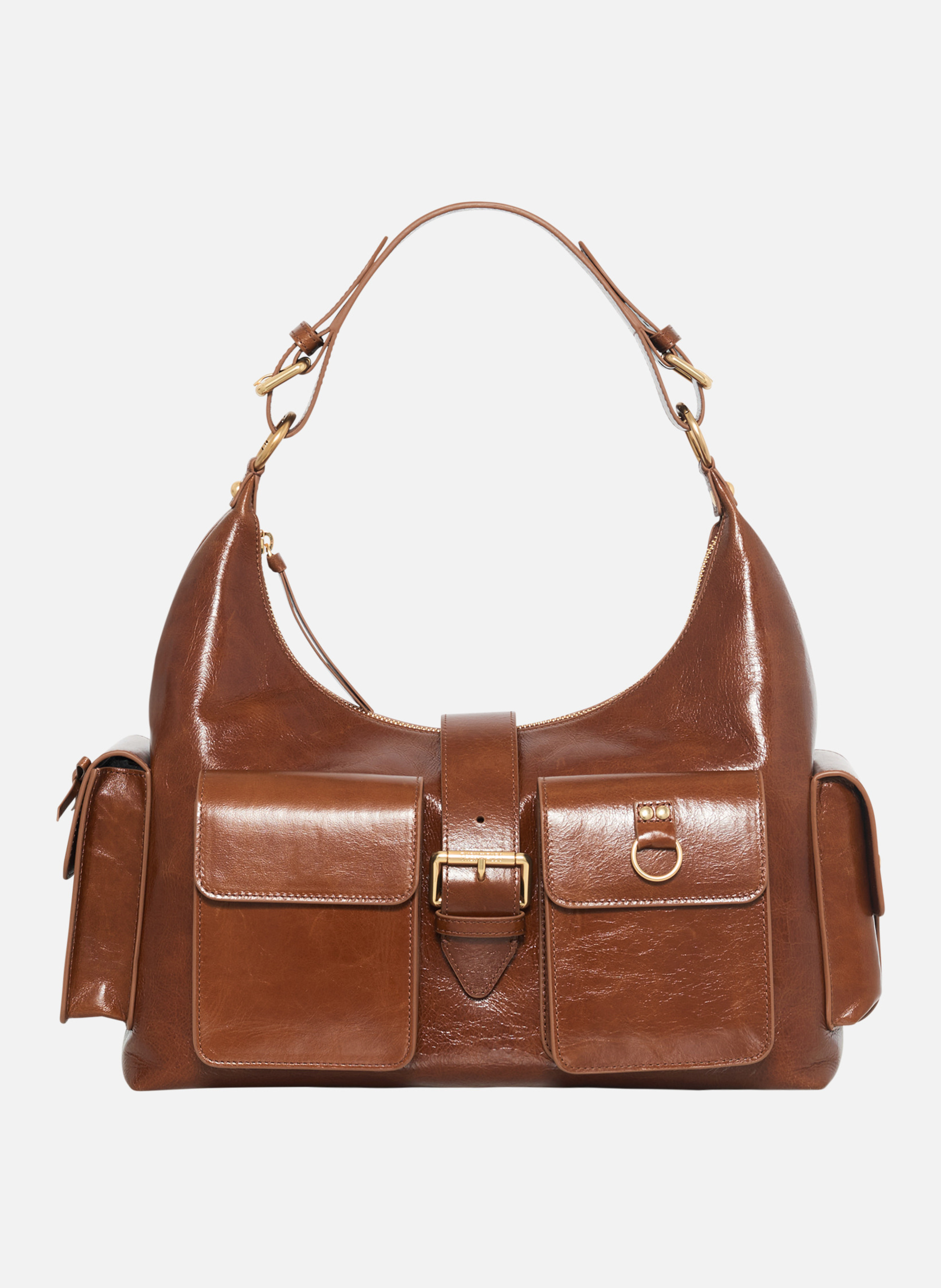 Amelia XL leather bag THE KOOPLES Brown
