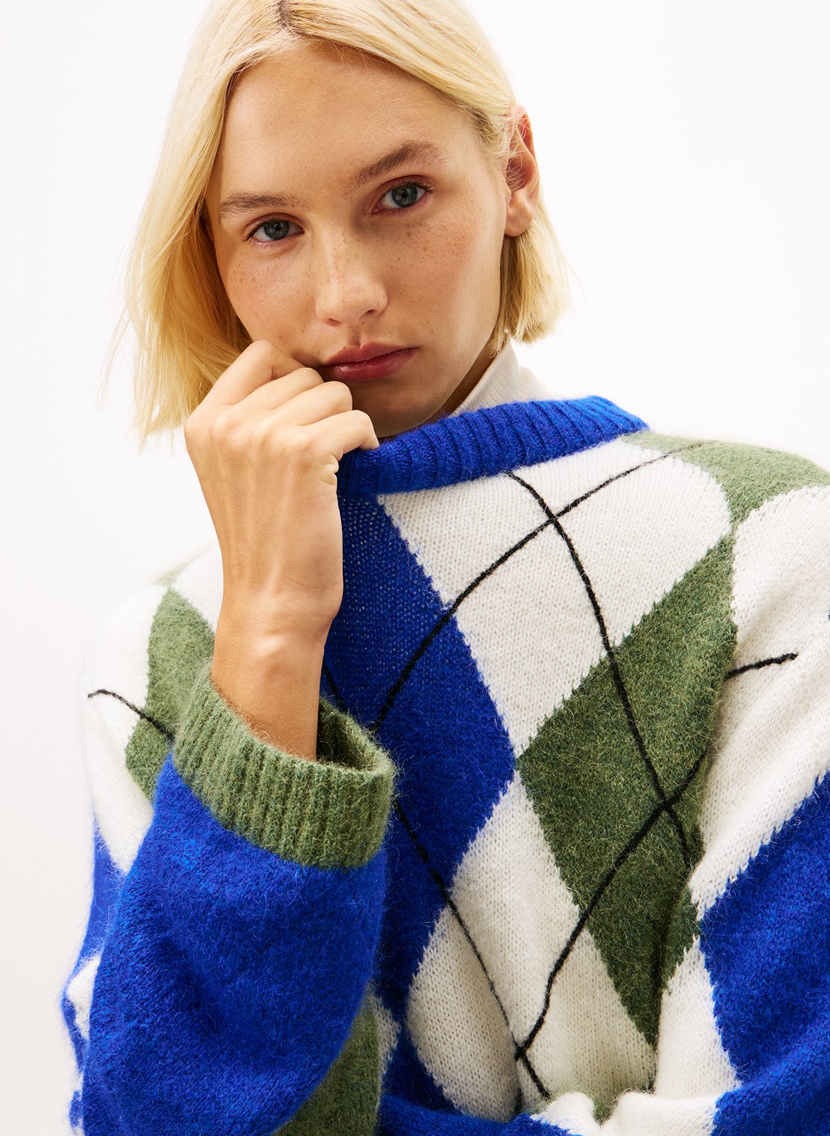 Pull droit imprimé en laine mélangée TOMMY HILFIGER Multicolore