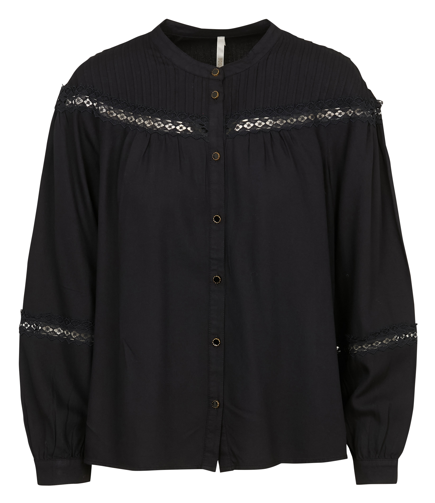 Camicia dritta scollo tondo I CODE Nero