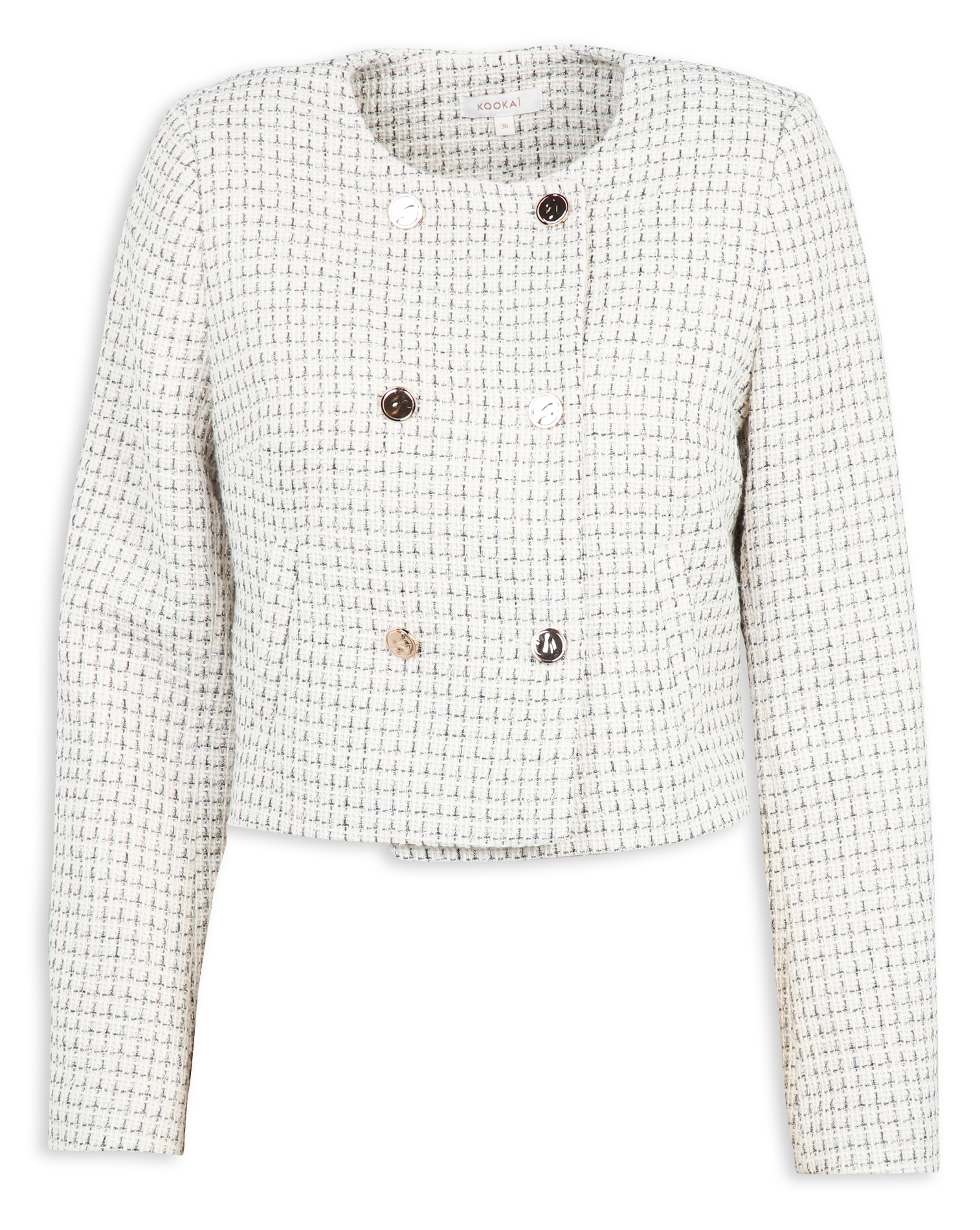 High-neck tweed jacket KOOKAI White