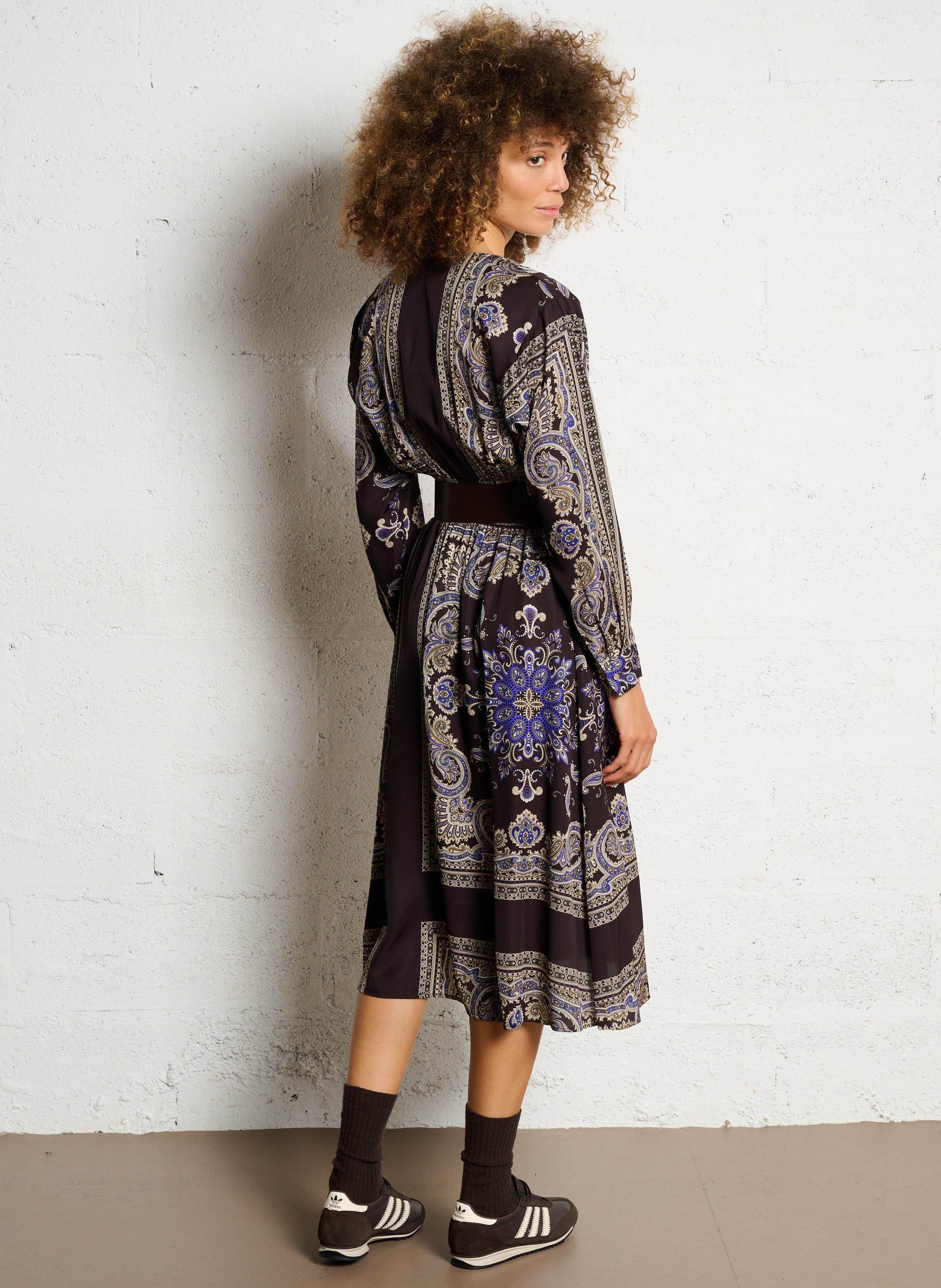 Robe fluide imprimée à ceinture LIU JO Multicolore