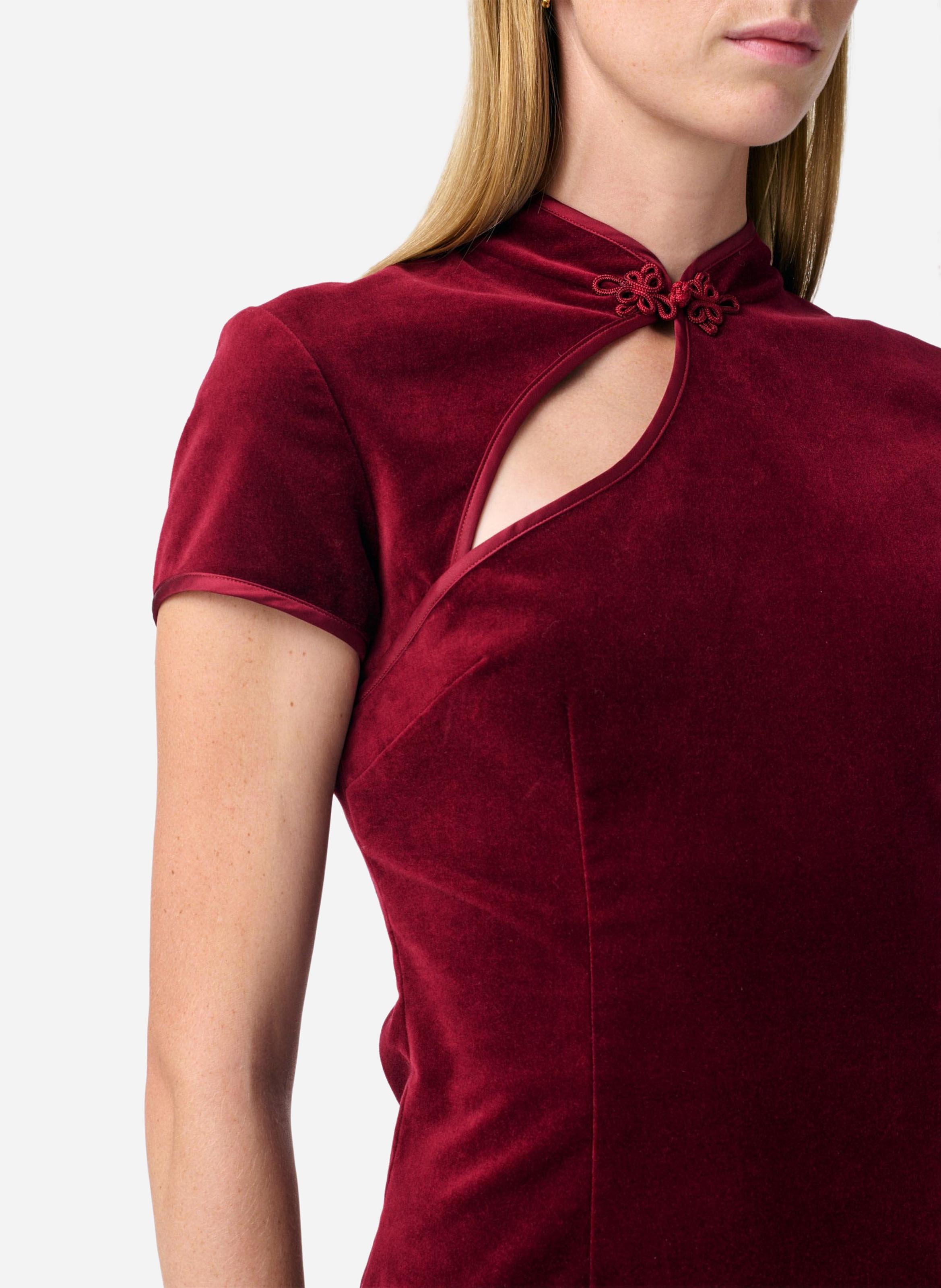 Fitted short velvet dress VANESSA BRUNO Red