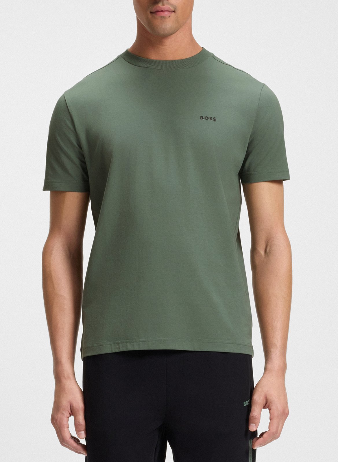 Basic cotton-mix T-shirt BOSS Khaki