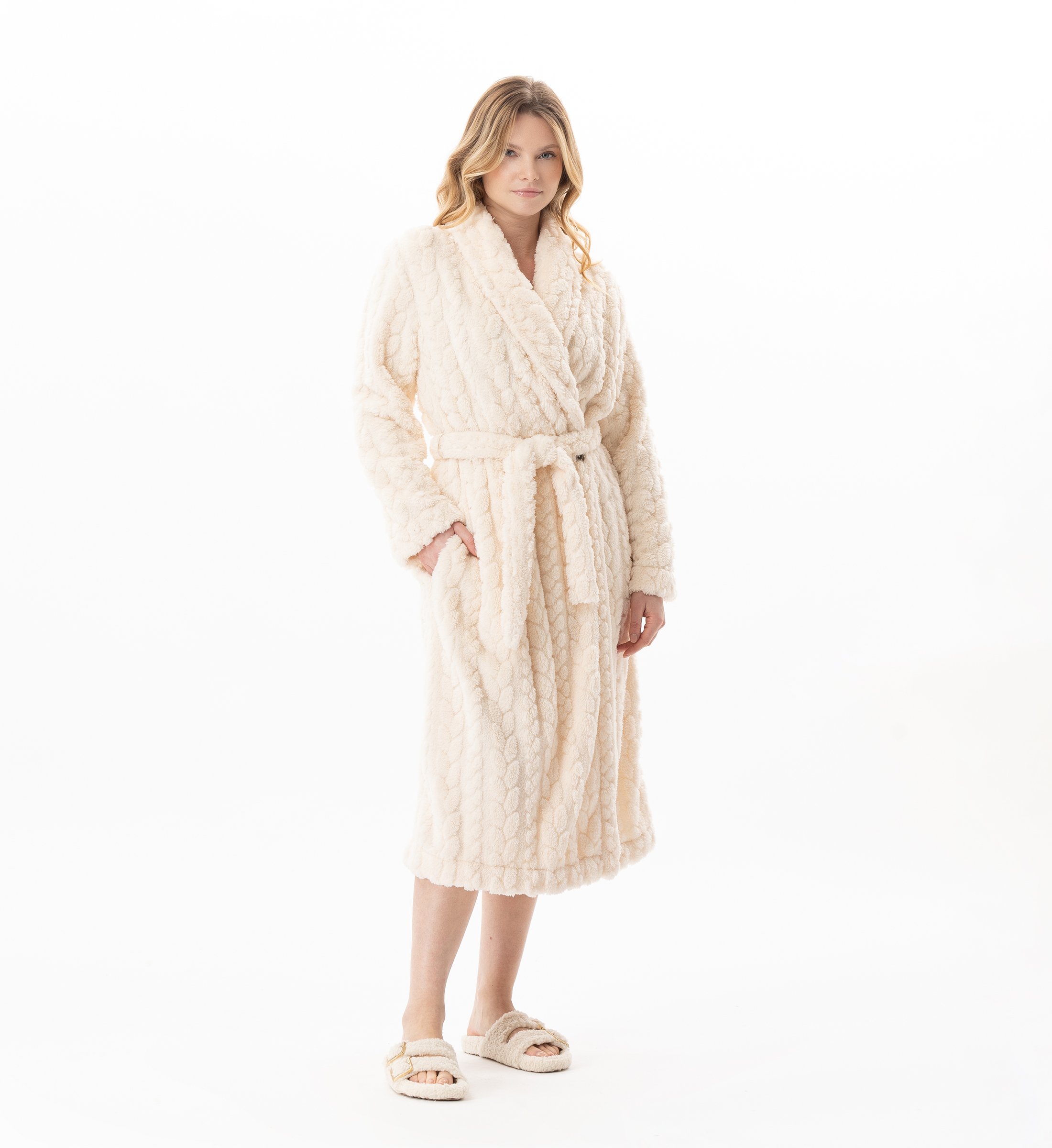 Crossed robe with braided effect LE CHAT Beige