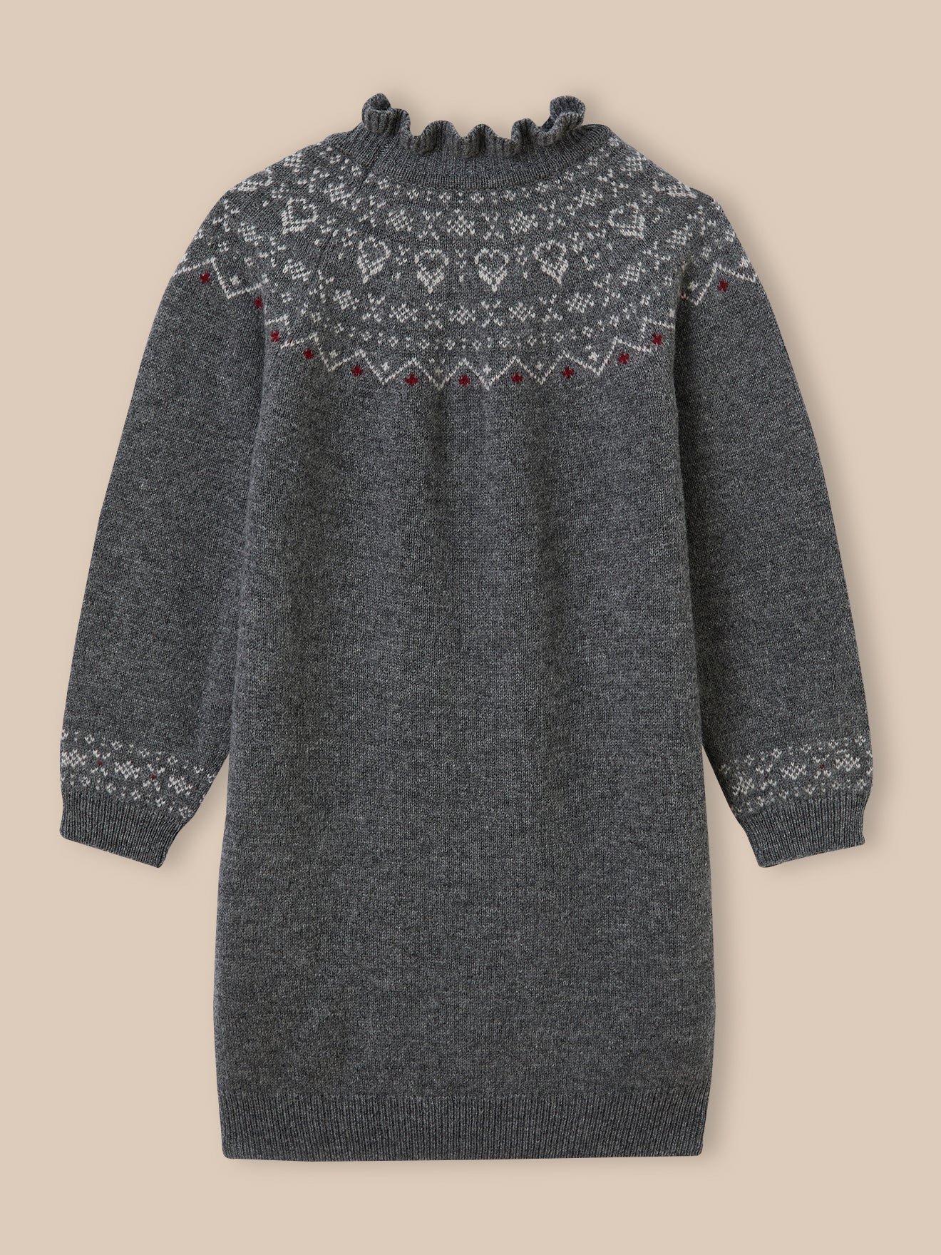 Jacquard wool dress CYRILLUS Grey