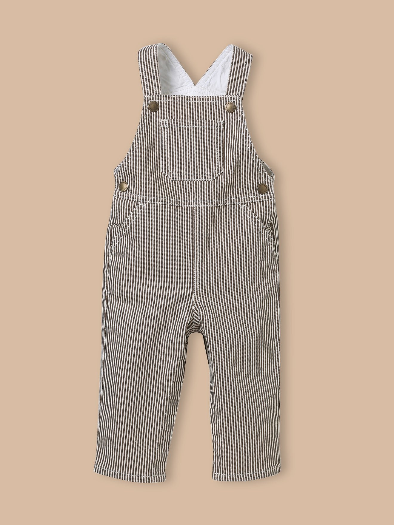 Salopette rayée  - collection hickory stripes CYRILLUS Marron