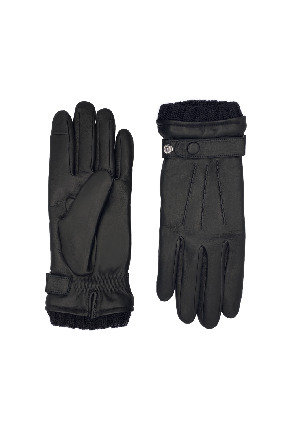 Georges leather gloves lined with alpaca wool AGNELLE Black