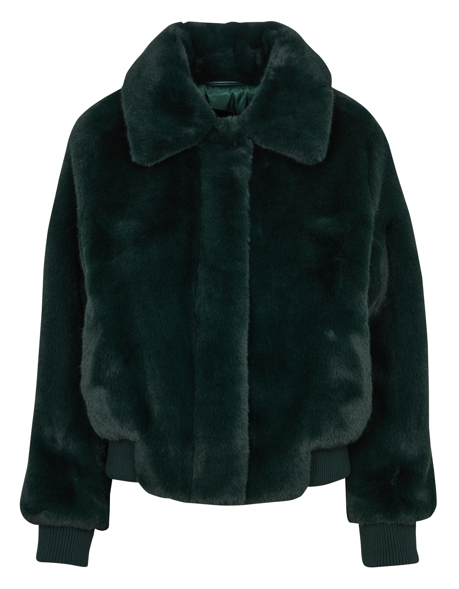 Faux fur jacket with classic collar TARA JARMON Green