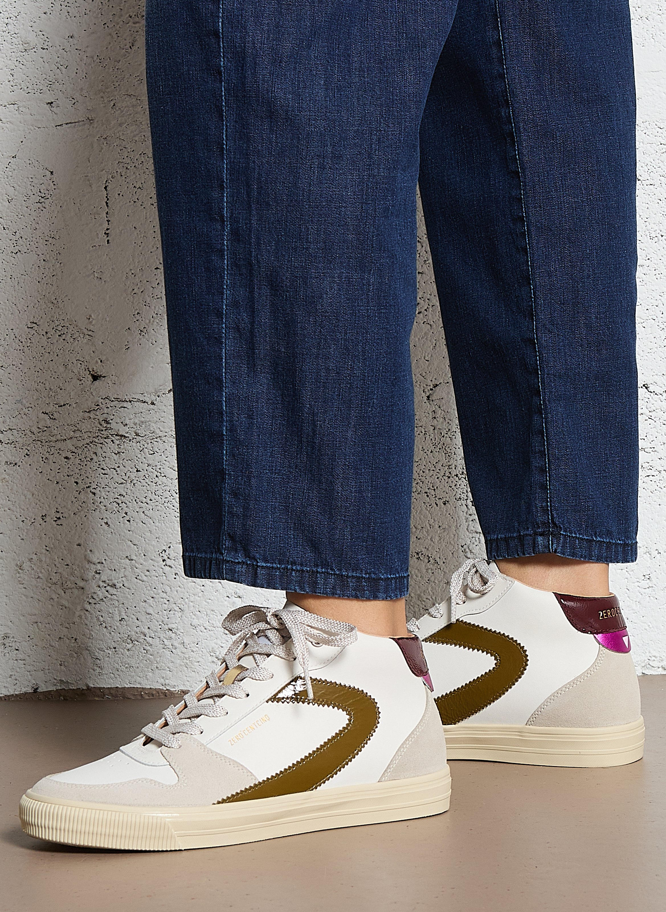 Baskets montantes en cuir 0'105 Prune