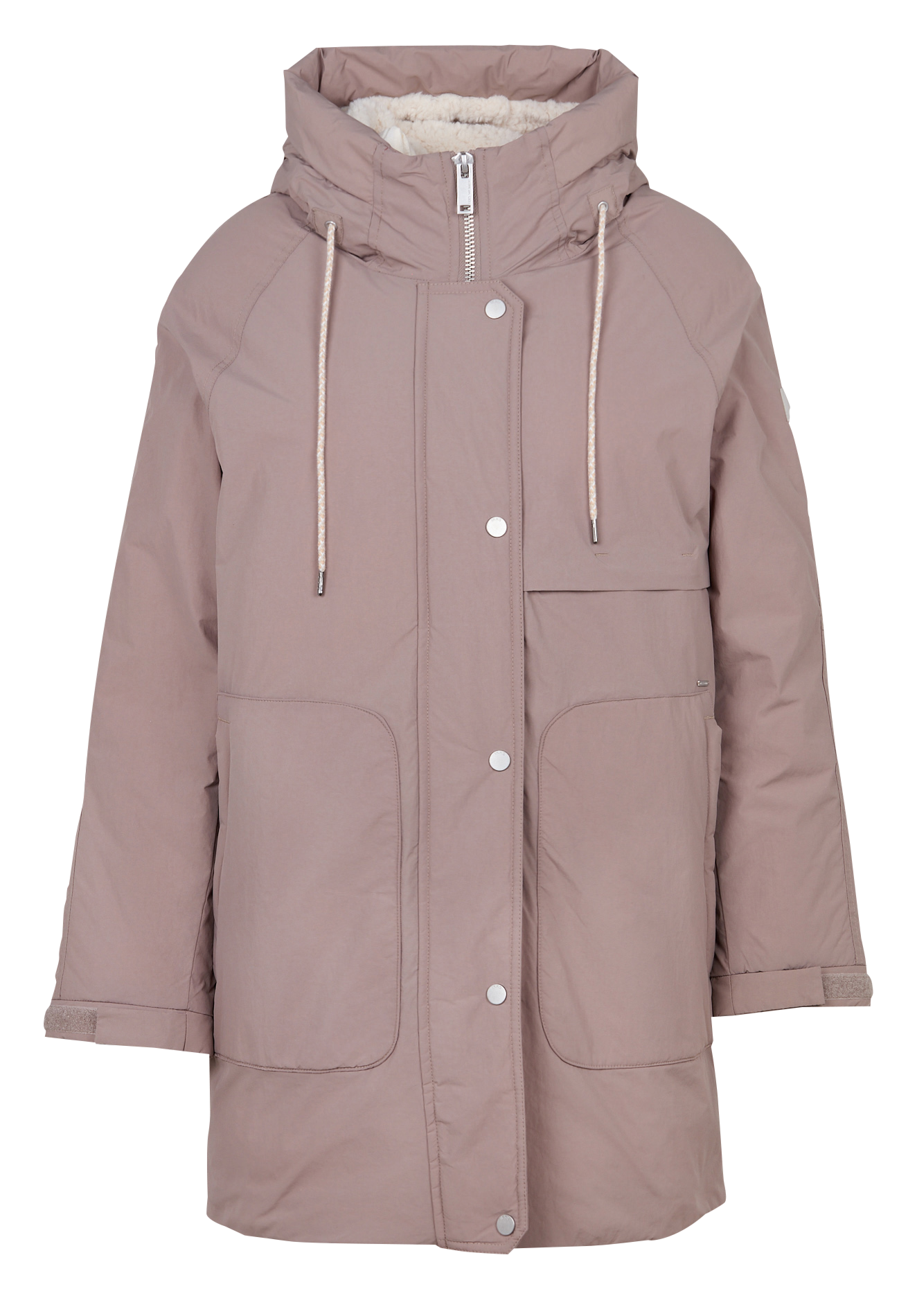 High-neck straight-cut padded jacket IKKS Beige