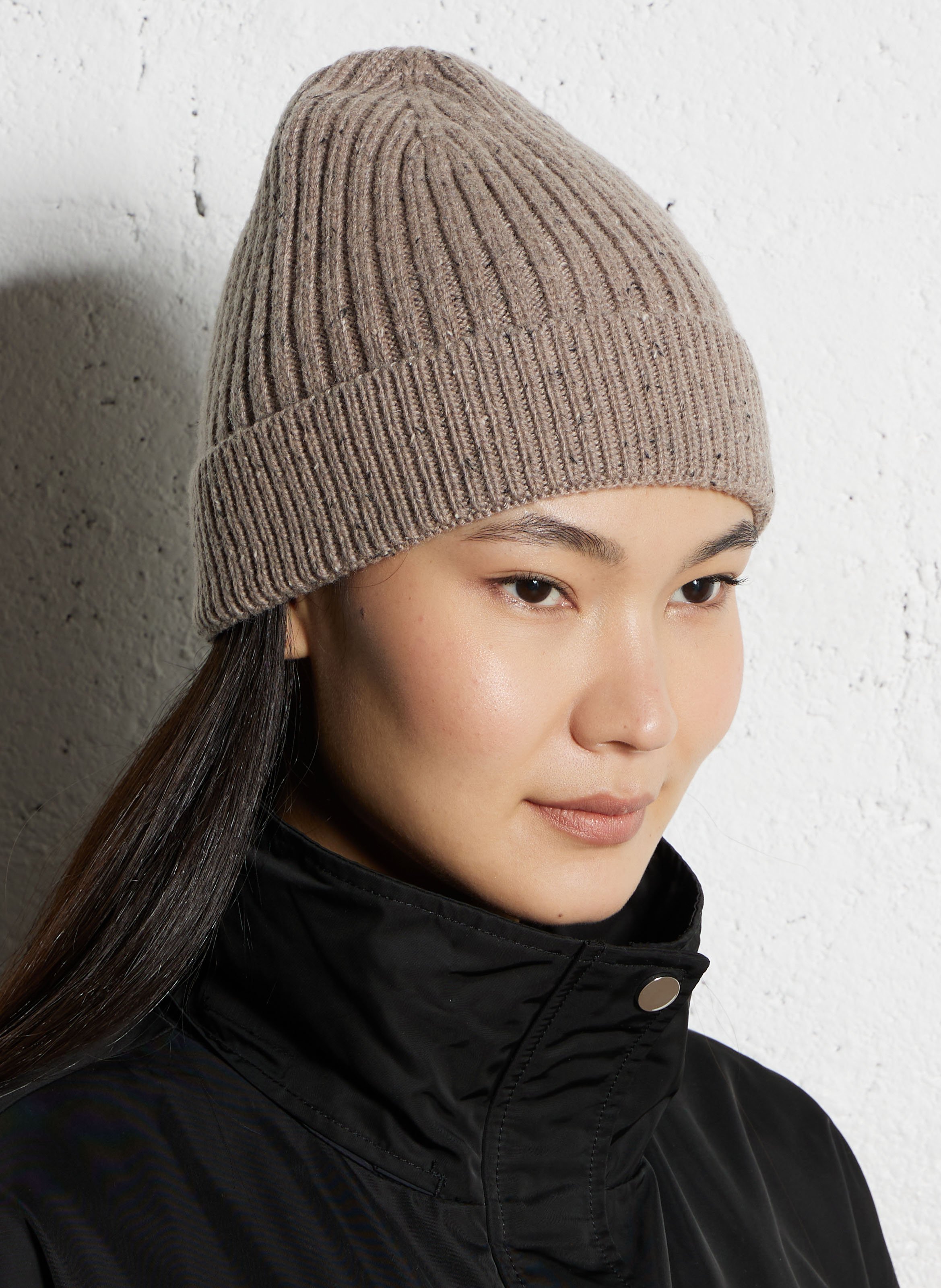 Bonnet côtelé en maille mouchetée MAISON 123