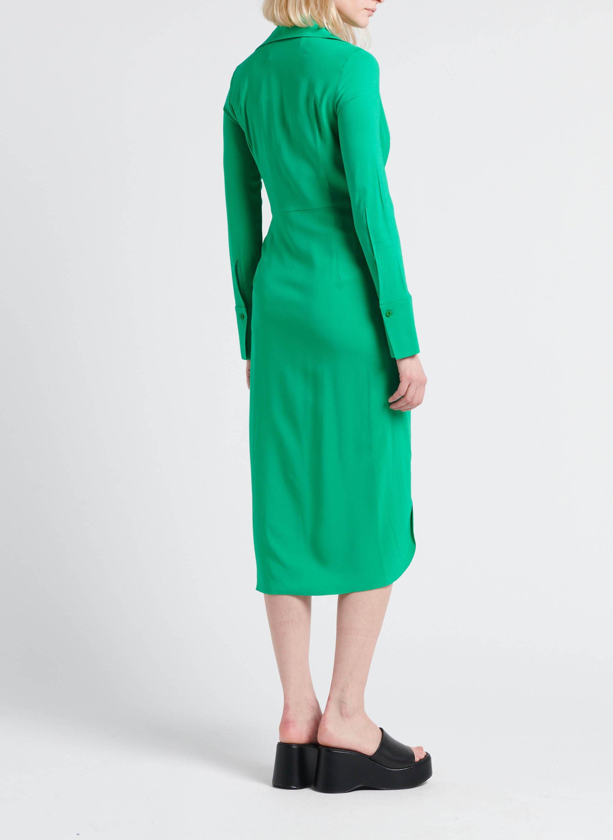 Robe midi décolleté en V  MARGAUX LONNBERG Vert