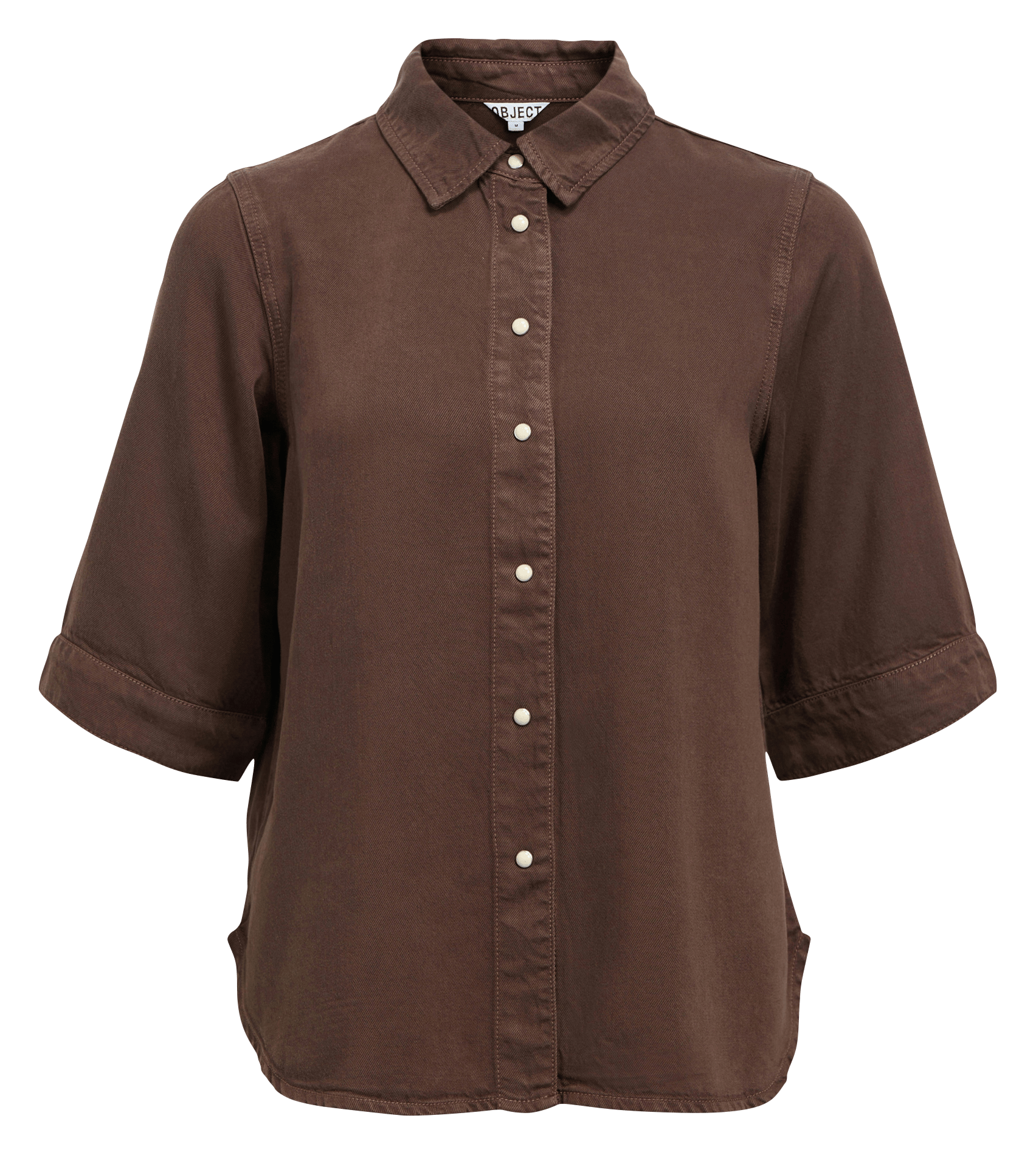 Chemisier oversize col classique OBJECT Marron