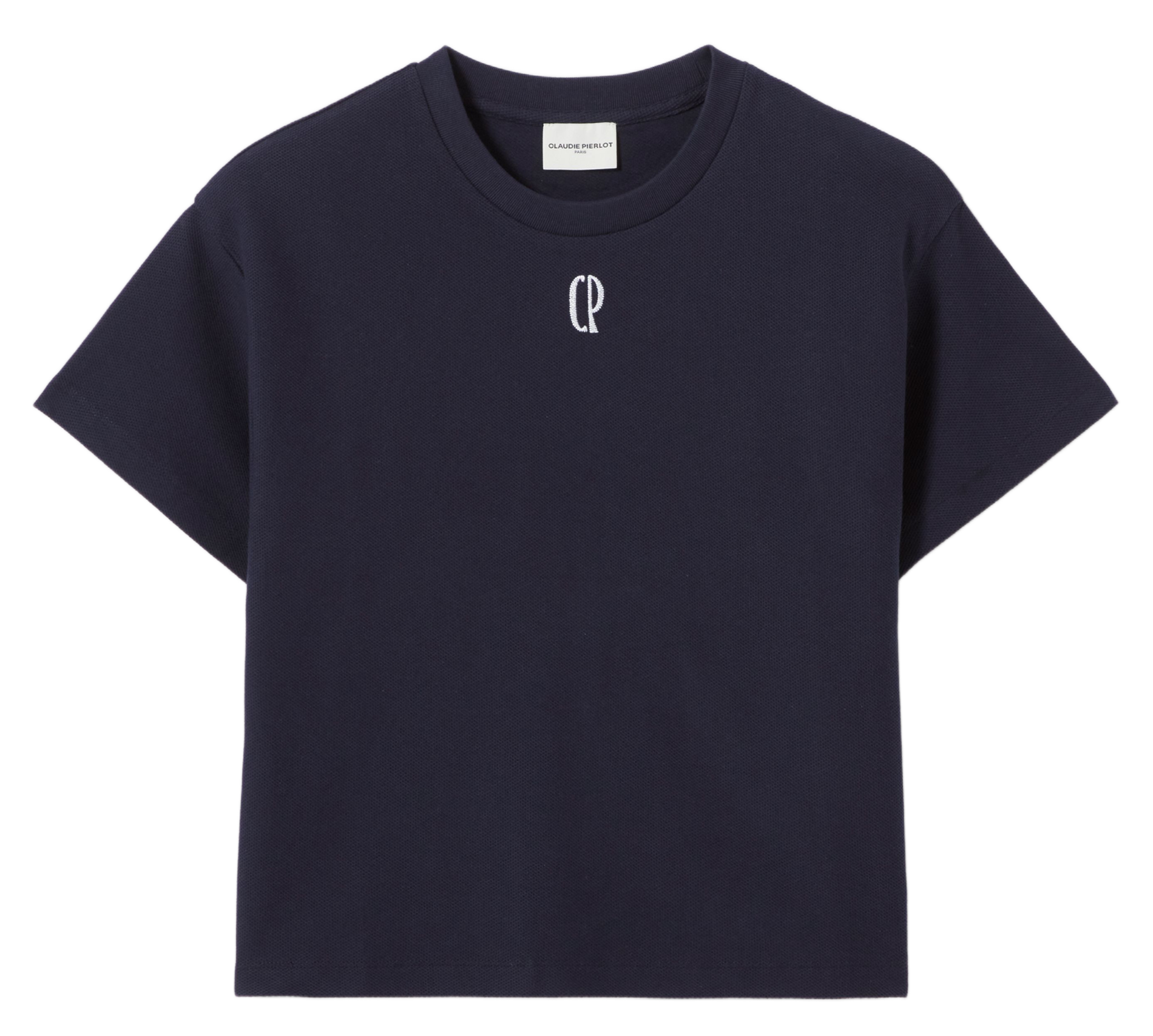Tee-shirt col rond en coton CLAUDIE PIERLOT Bleu