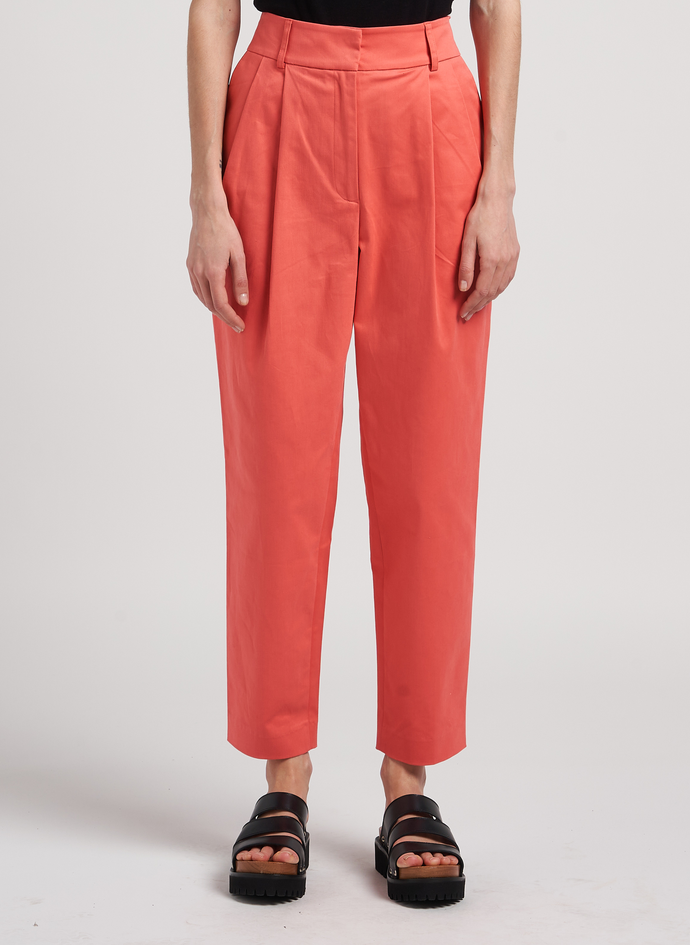 Pantalon à pinces en coton mélangé  HEIMSTONE Orange