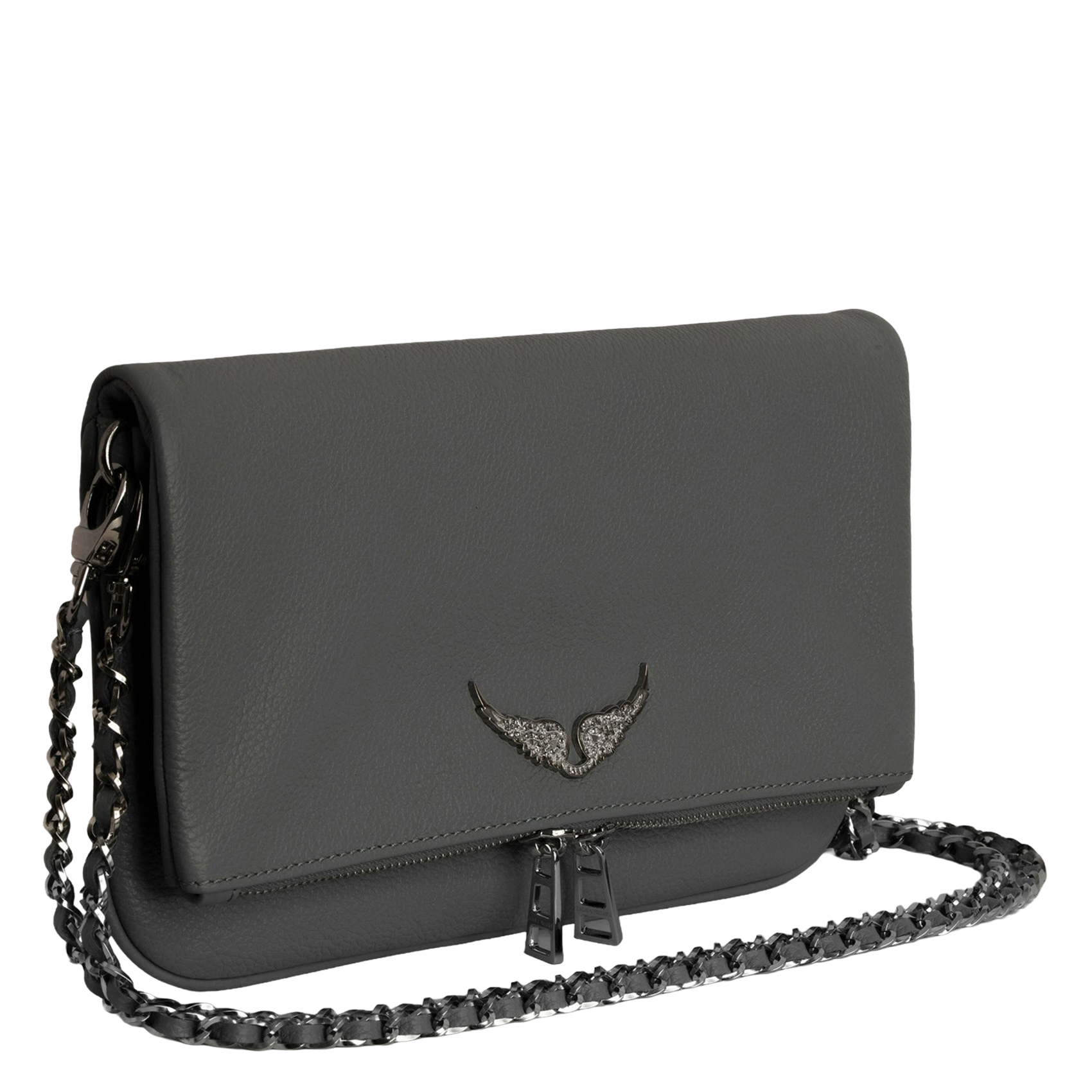 Abend-Clutch aus Leder ZADIG&VOLTAIRE Grau