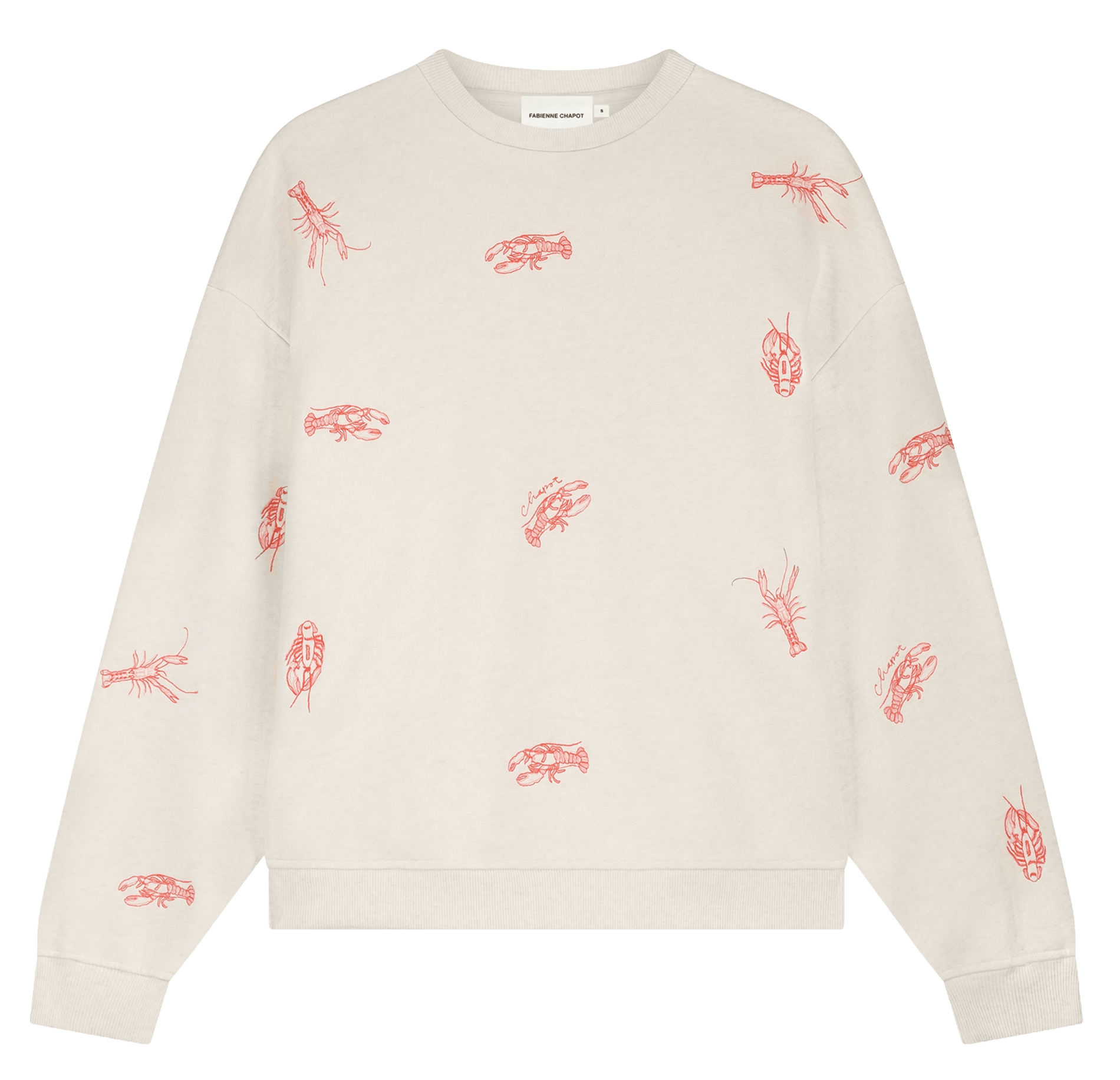 Sweat oversize en coton bio brodé FABIENNE CHAPOT Bianco