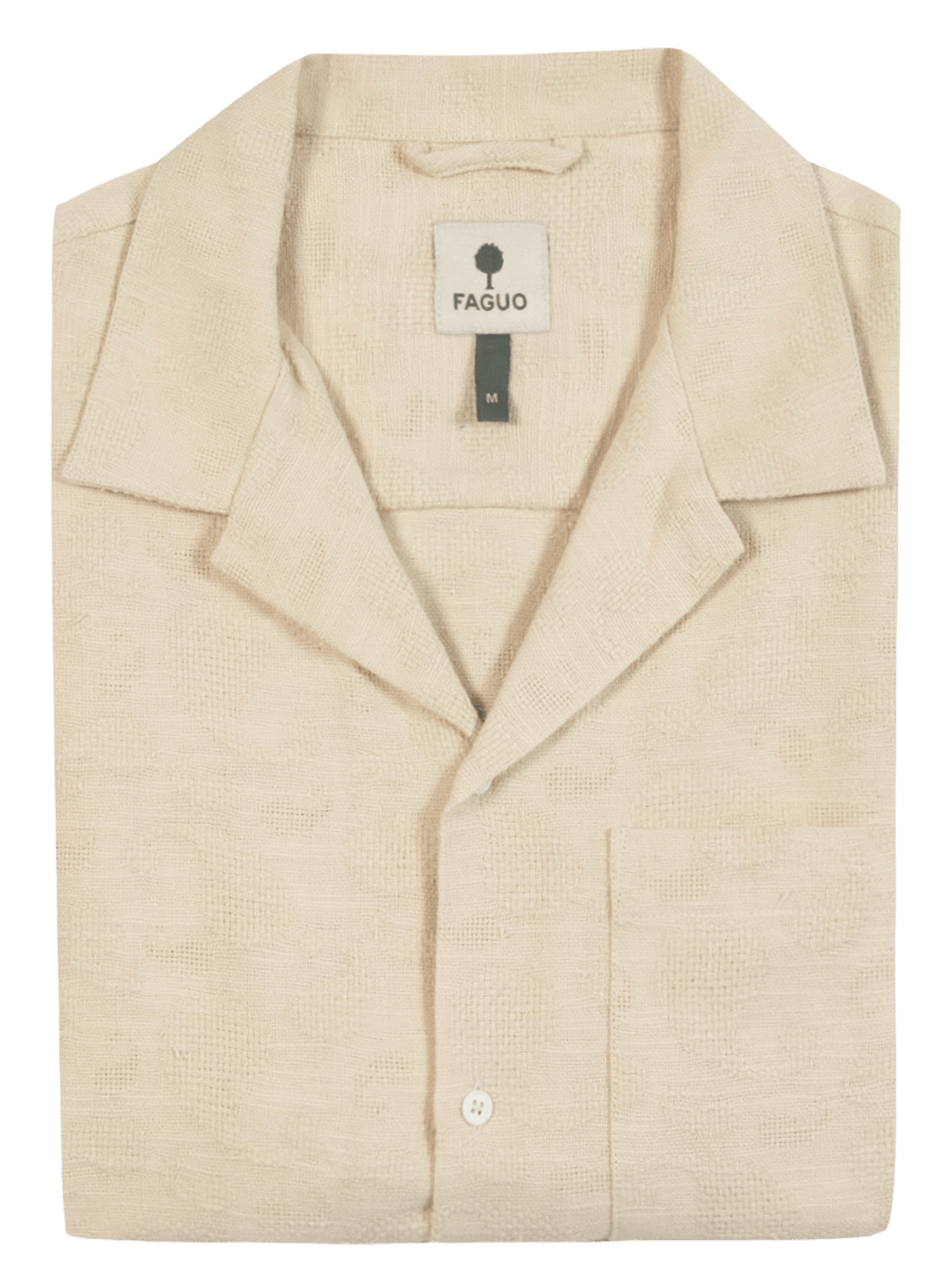 Rechte blouse met korte mouwen in effen kleur. FAGUO Beige