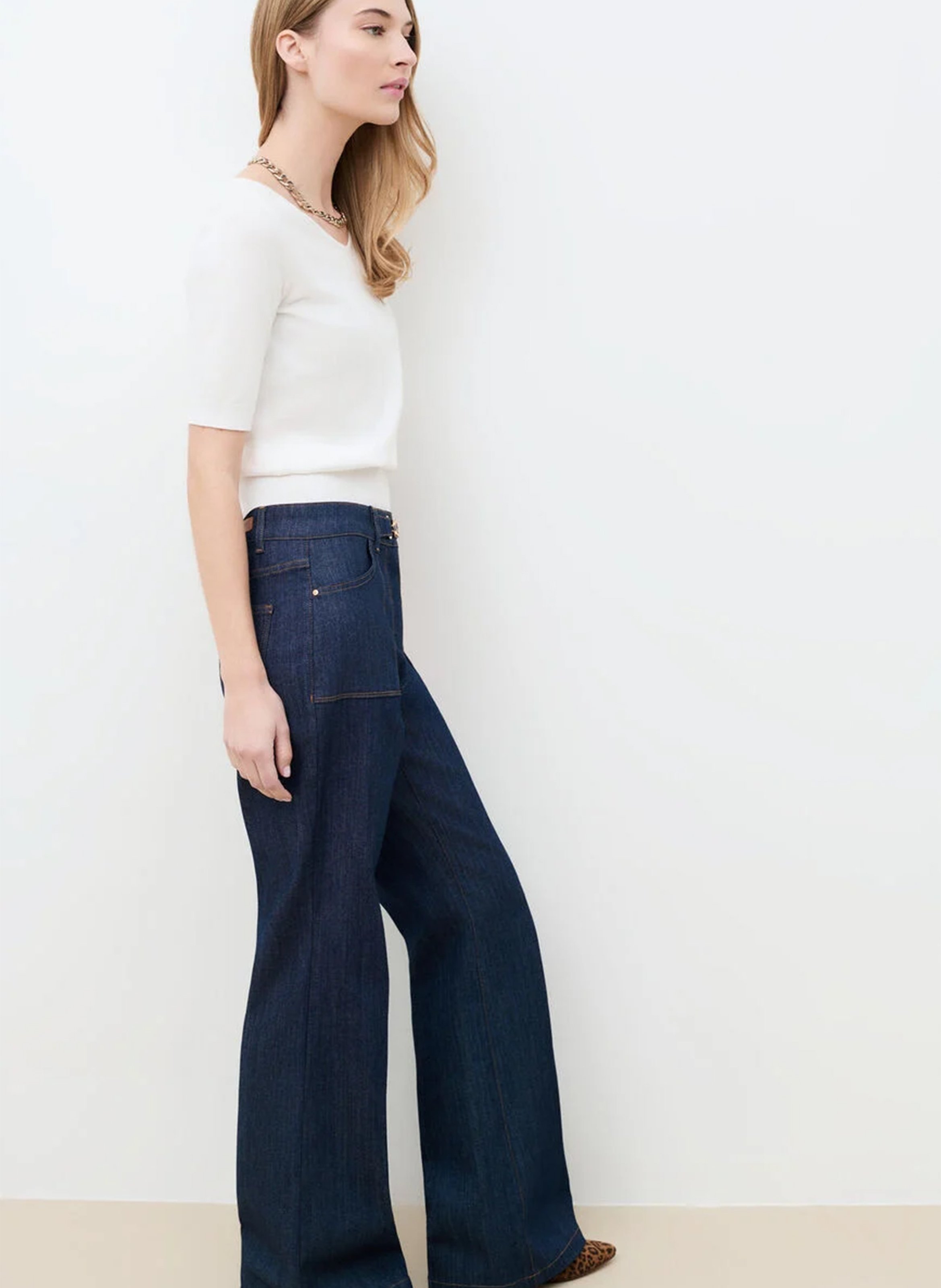 Jean droit en coton mélangé CAROLL Bleu