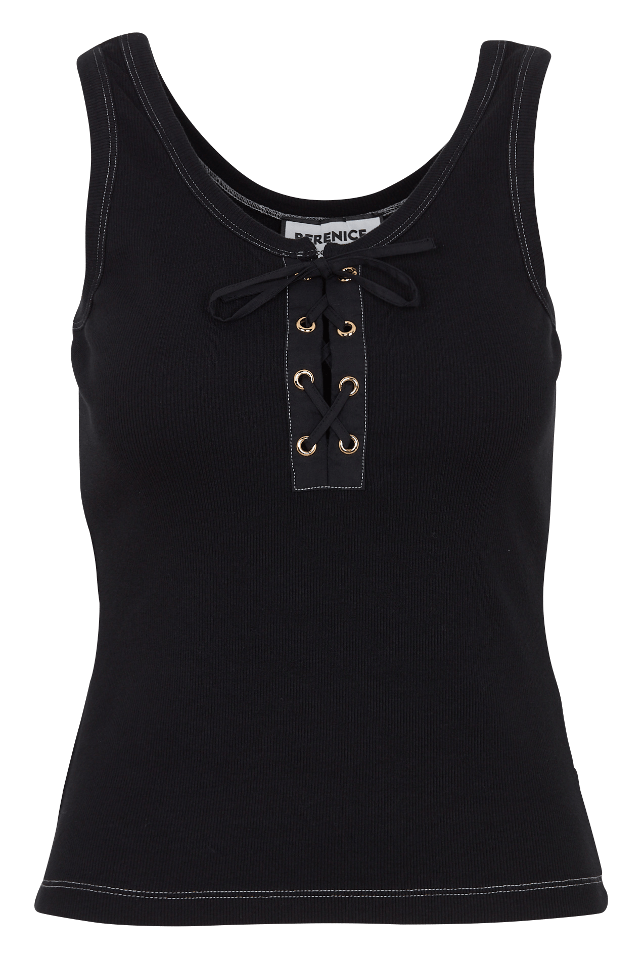 Débardeur droit en coton BERENICE Noir