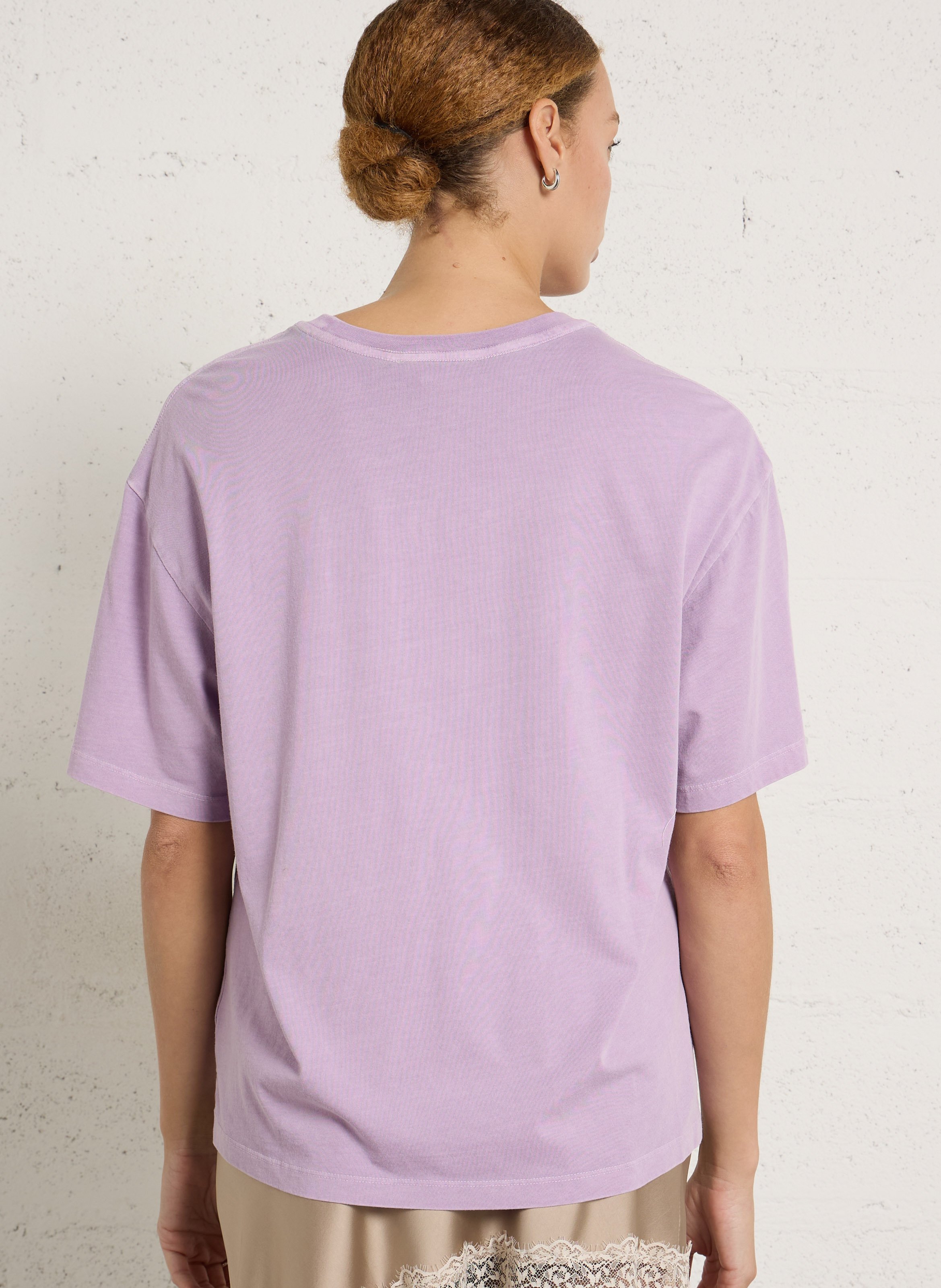 Oversized round-neck cotton T-shirt HOD PARIS Purple