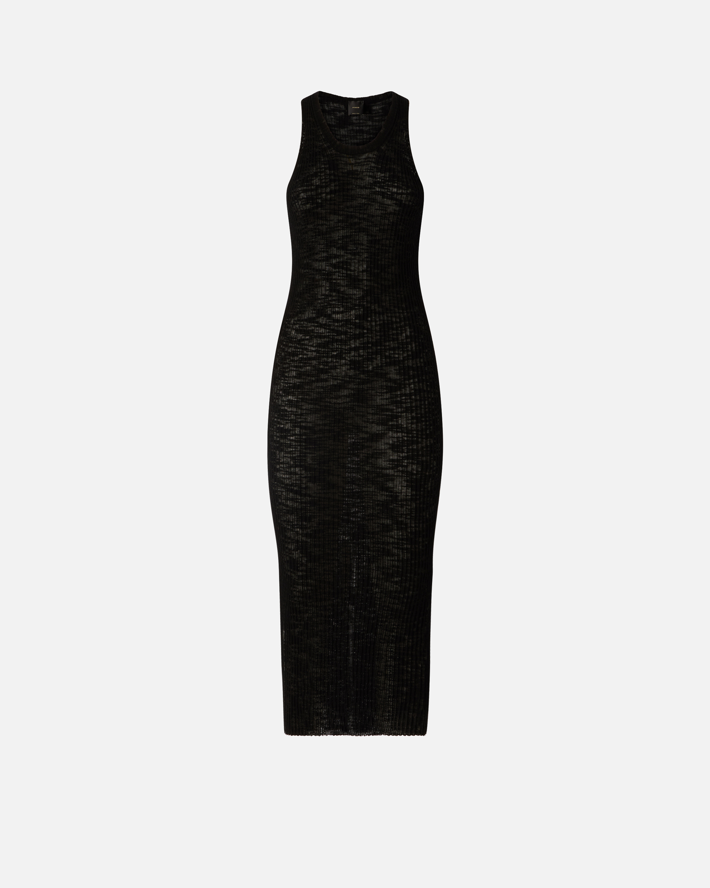 Robe midi près du corps côtelée avec déchirures PINKO Noir