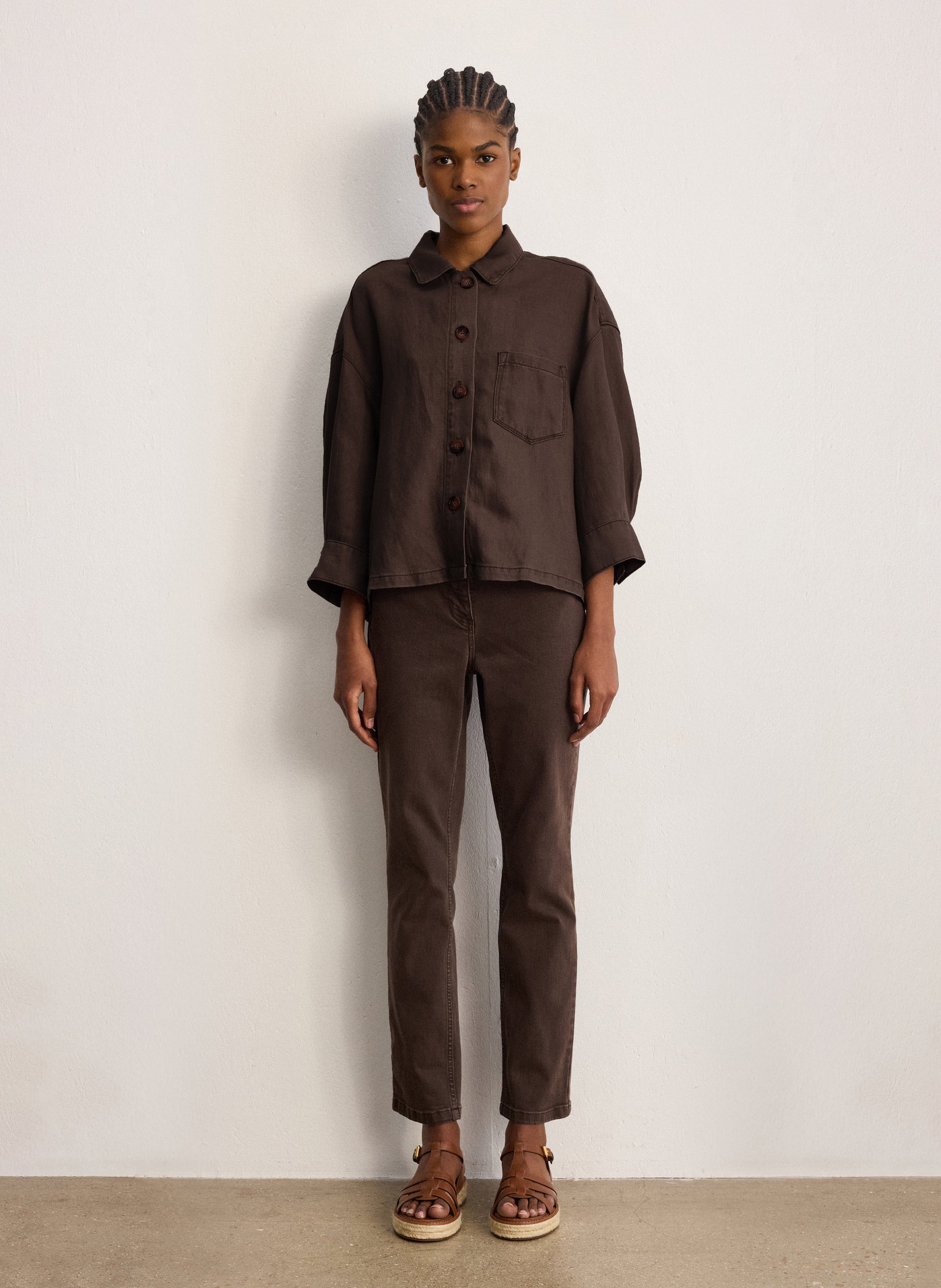 Oversized Hemd mit klassischem Kragen PABLO Braun