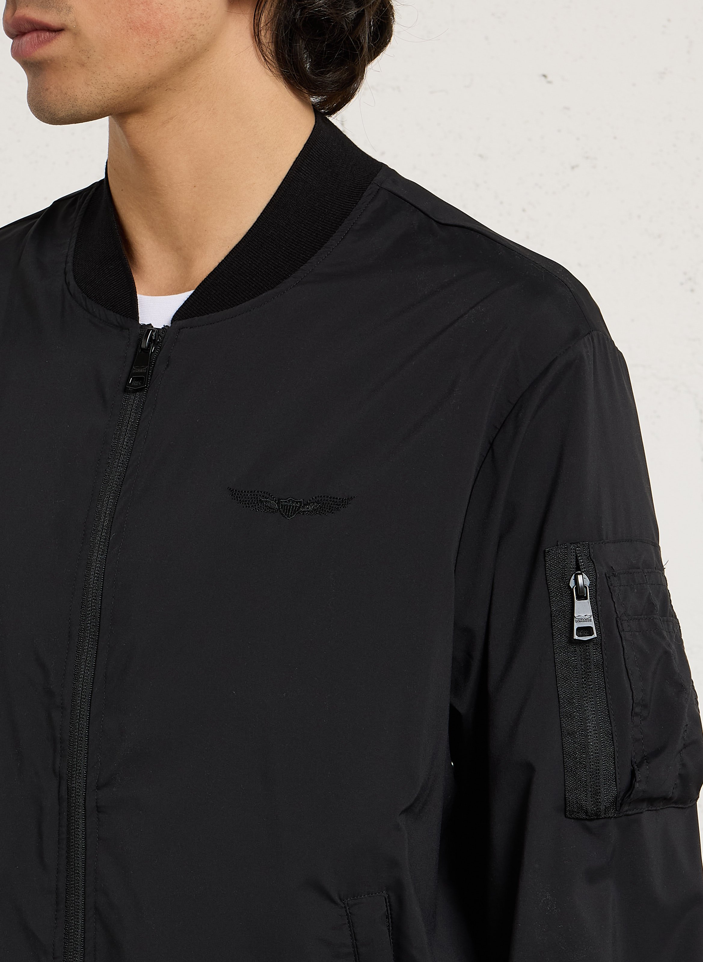 Chaqueta oversize cuello teddy BOMBERS ORIGINAL Negro