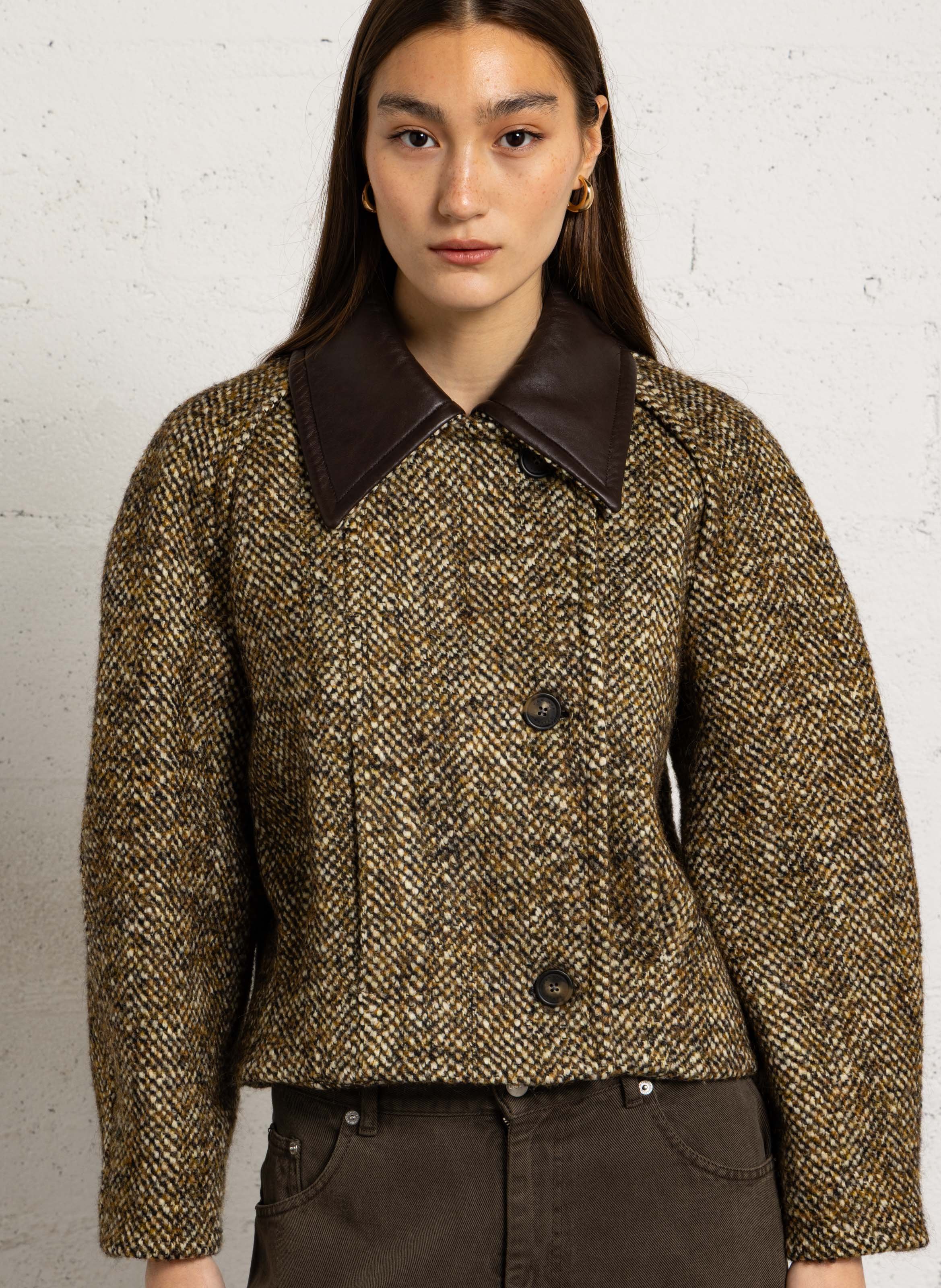 Kurze Tweed-Jacke MARGAUX LONNBERG Grau