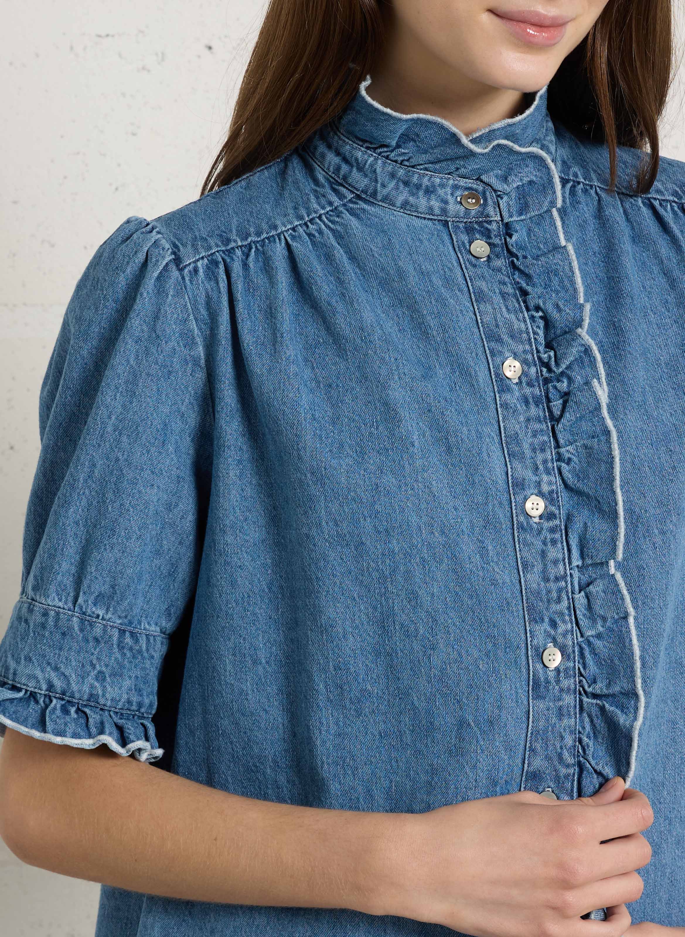 Robe courte en denim SUZIE WINKLE Bleu