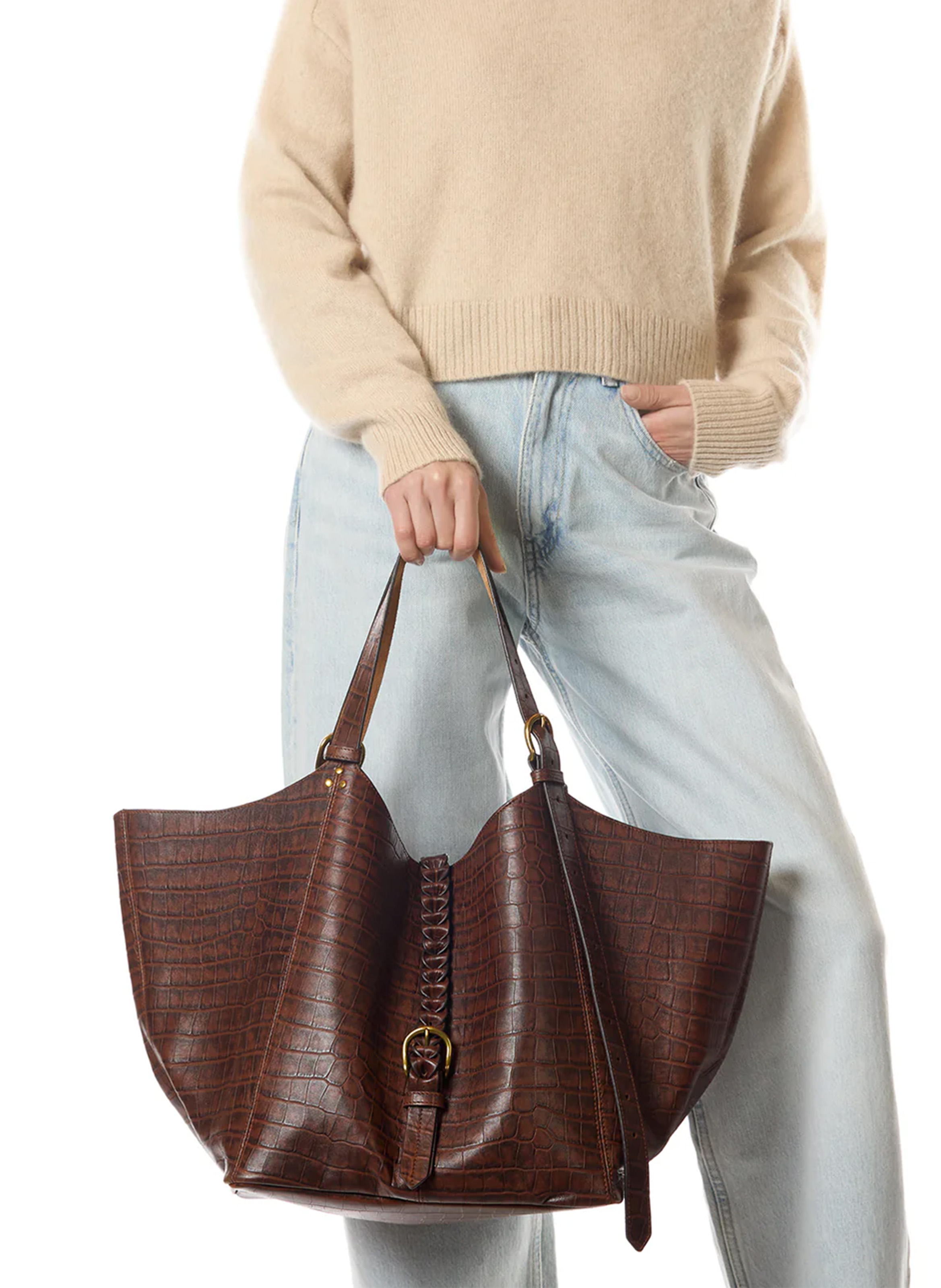 Shopper aus Leder JEROME DREYFUSS Braun