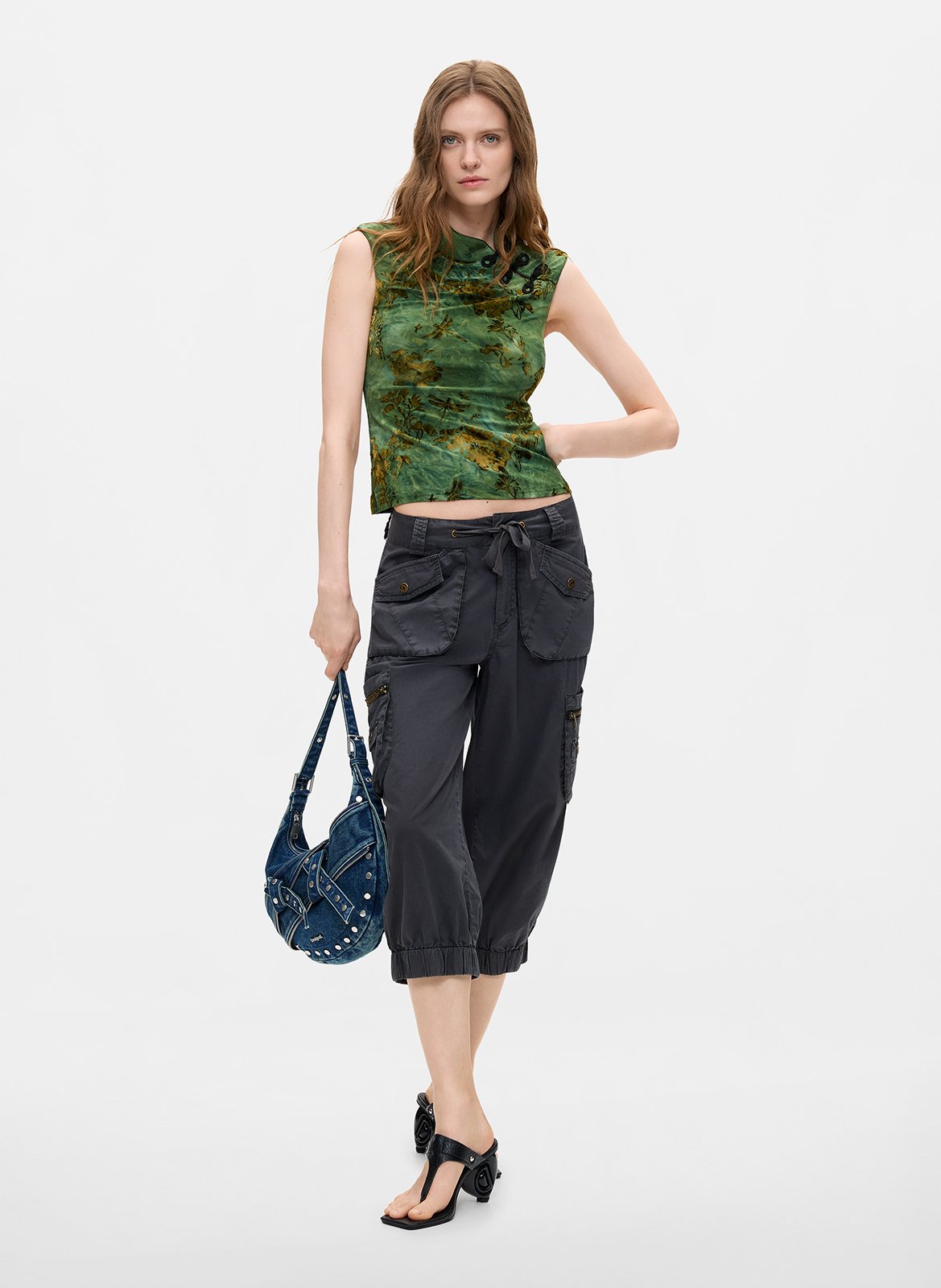 Aansluitende top met print DESIGUAL Blauw