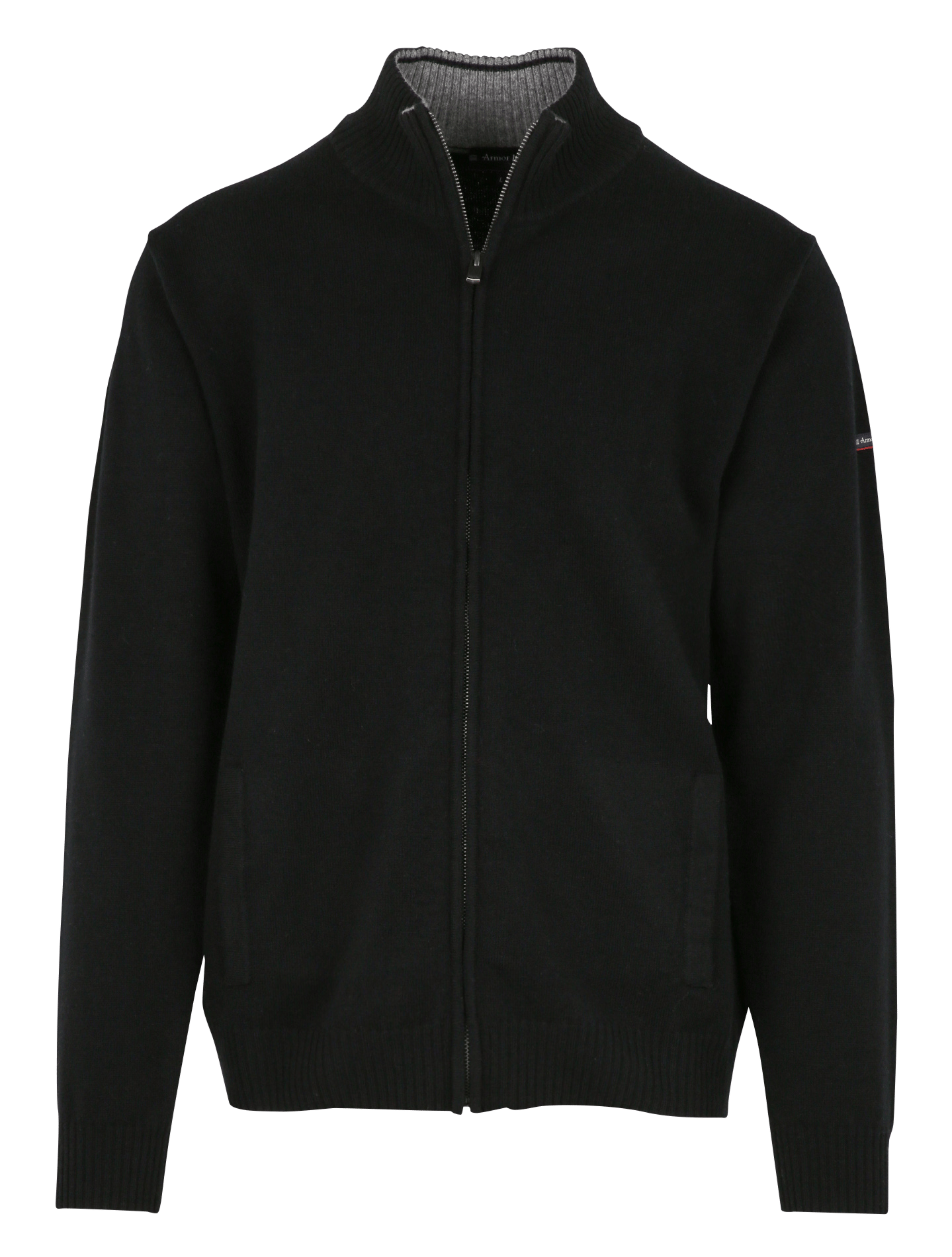 Straight high-neck wool cardigan ARMOR LUX Black
