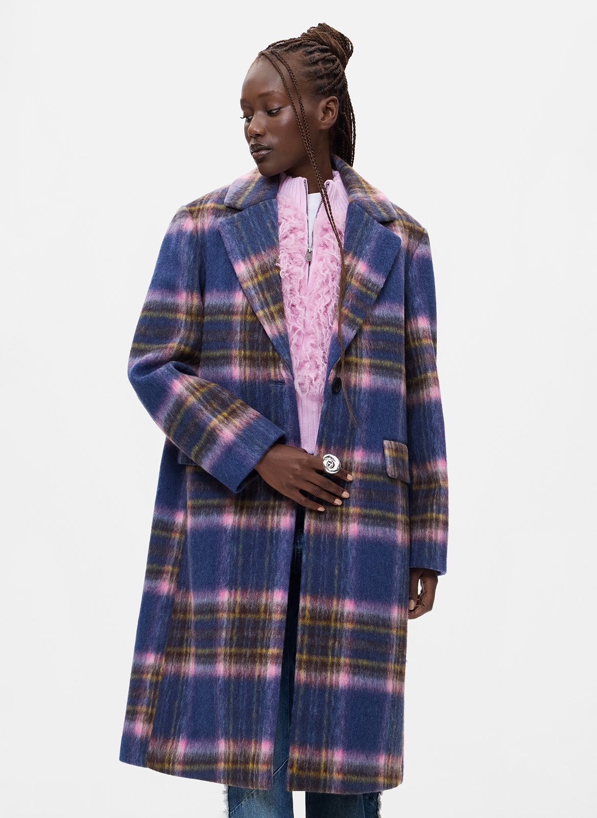 Manteau col tailleur  DESIGUAL Bleu