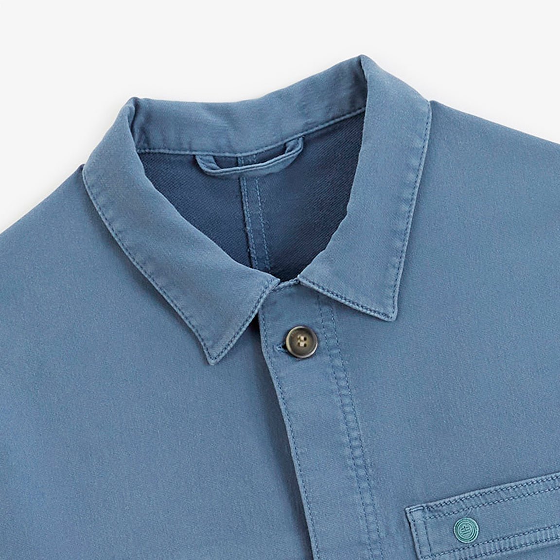 Worker Chevron Cotton Wendel Jacket in Lupine Blue SERGE BLANCO Blue