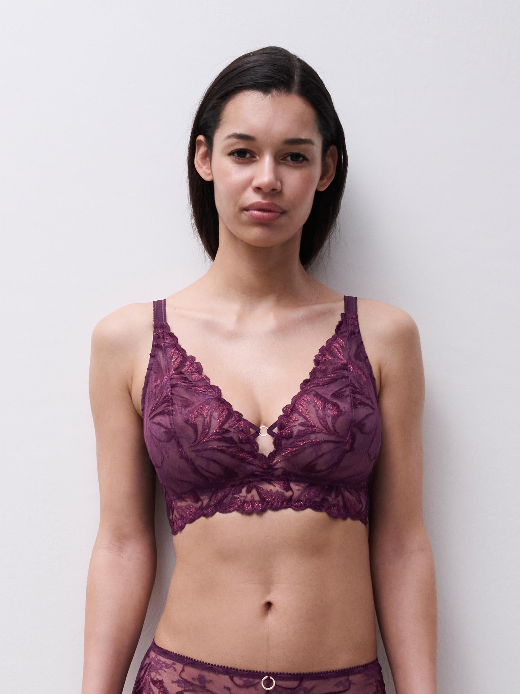 Non-wired bra with floral embroidery CHANTELLE