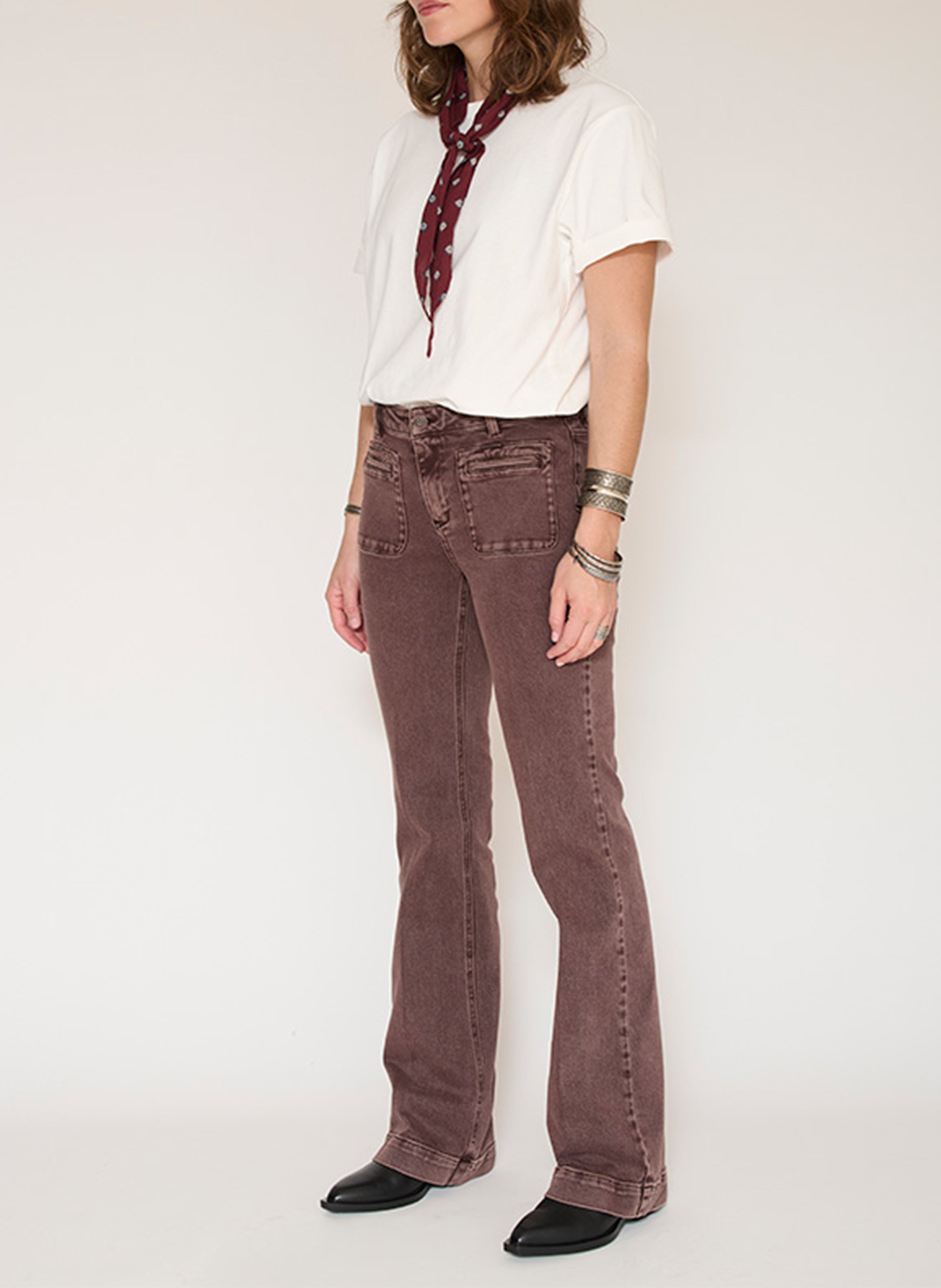 Ausgestellte Jeans aus Baumwolle MKT Braun