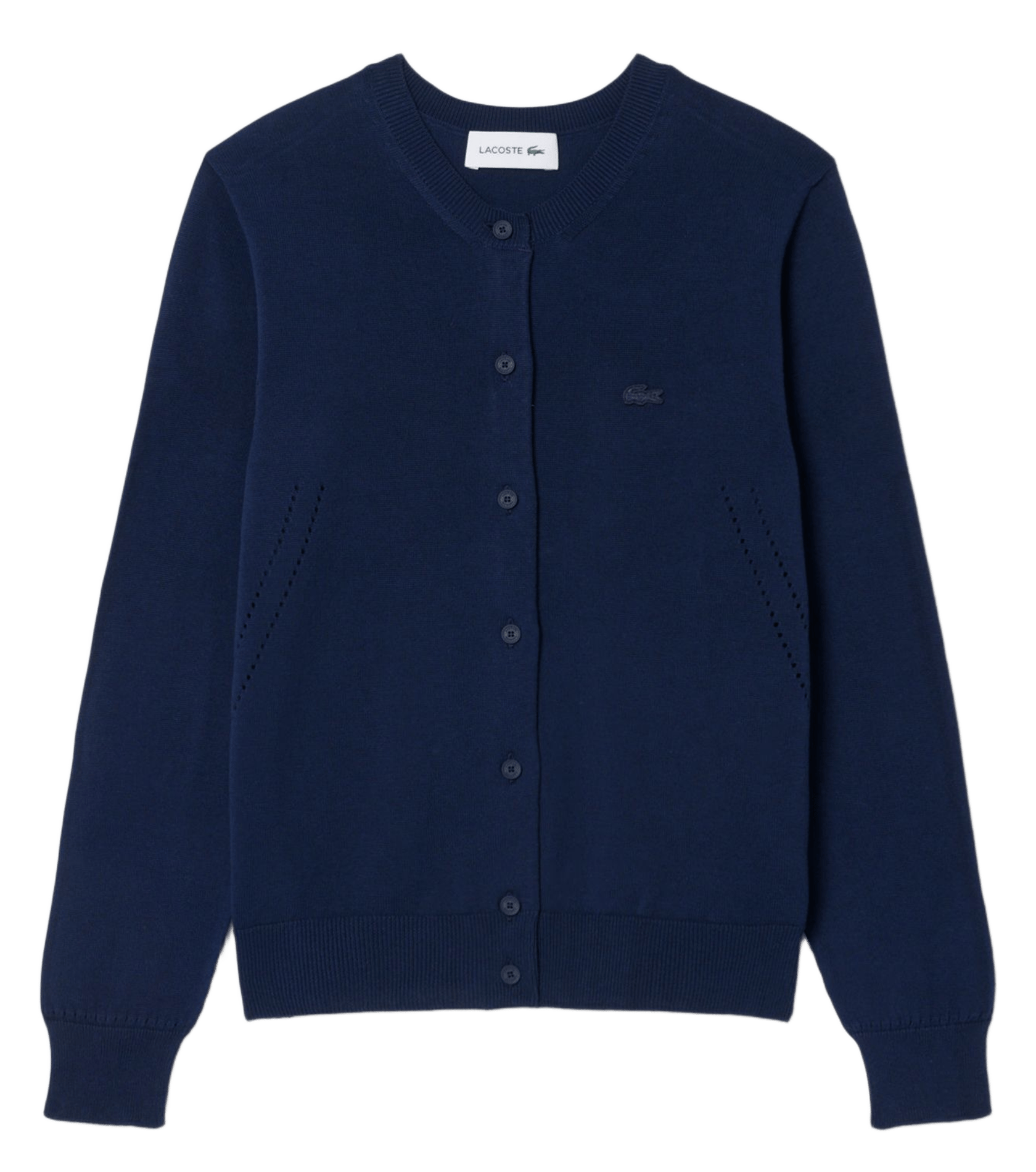 Gerader V-Ausschnitt Cardigan aus Baumwolle LACOSTE Blau