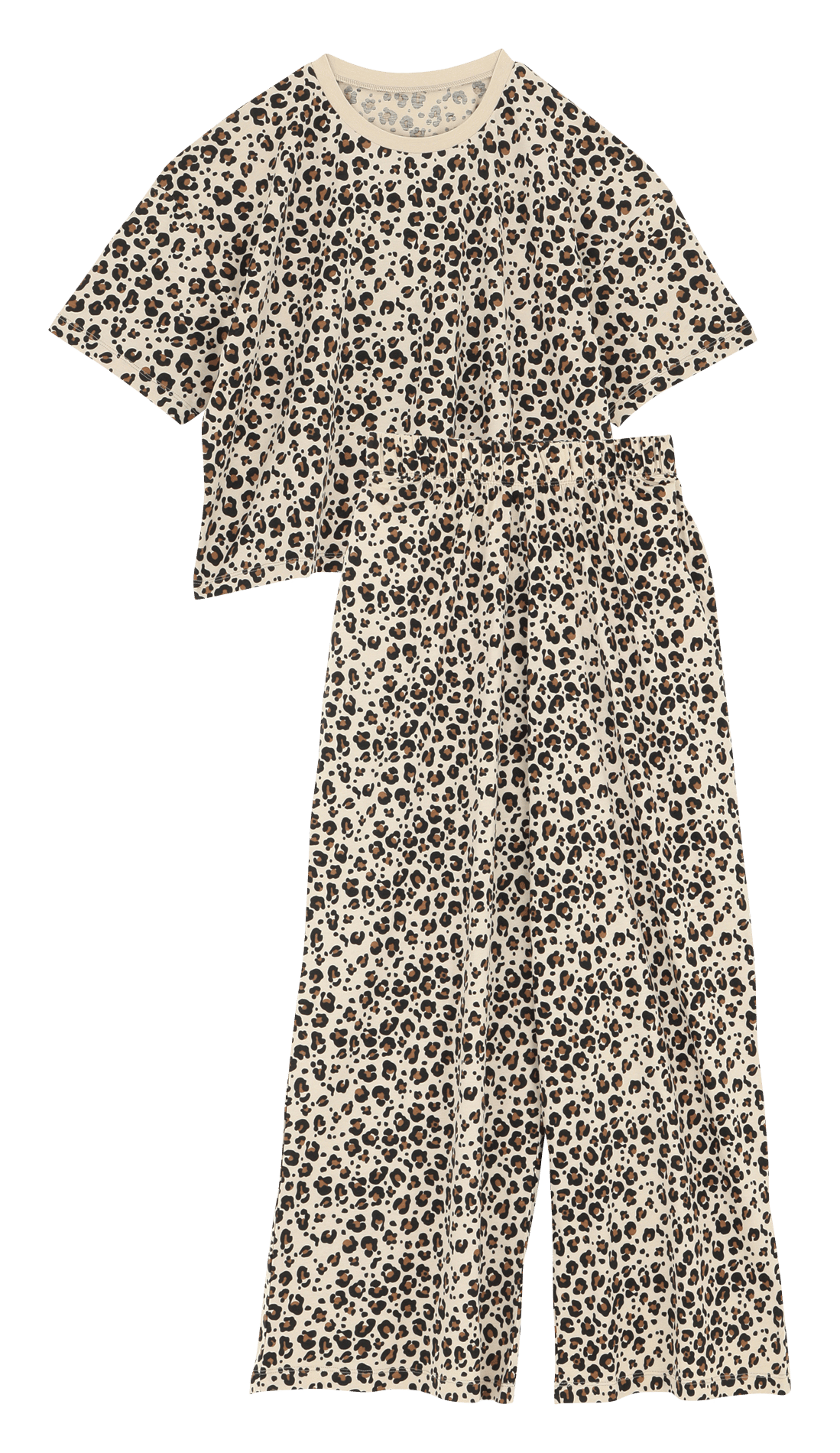 Ensemble de pyjama ample léopard WE ARE JOLIES Beige