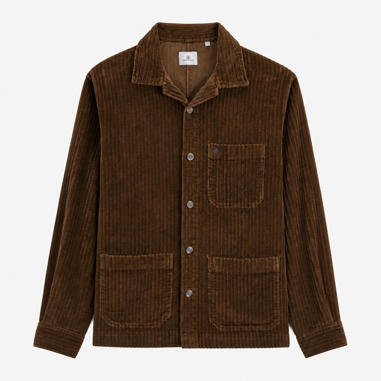 Worker jacket in brown corduroy velvet. SERGE BLANCO Brown