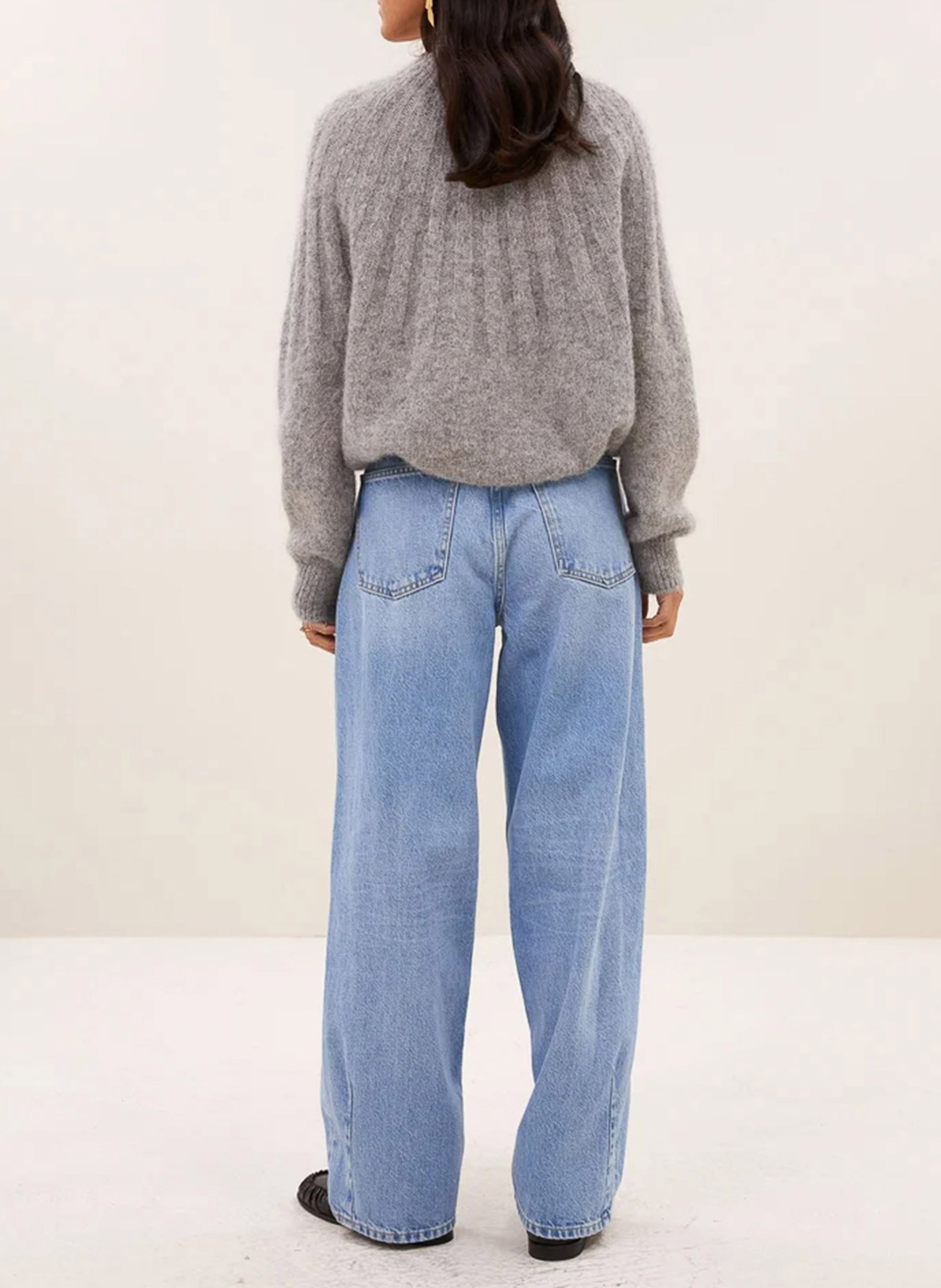 Pull oversize en laine mélangée BY BAR Gris