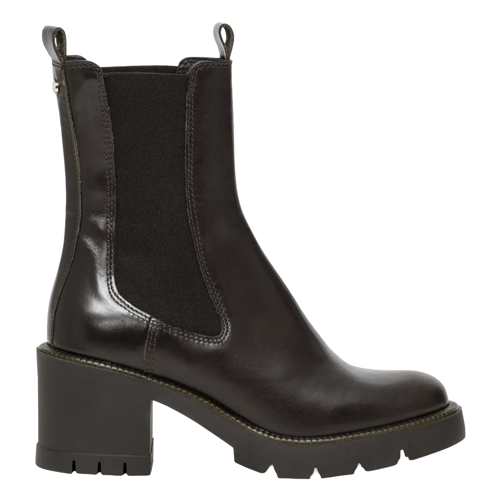 Smooth black leather Chelsea boots BOCAGE Brown