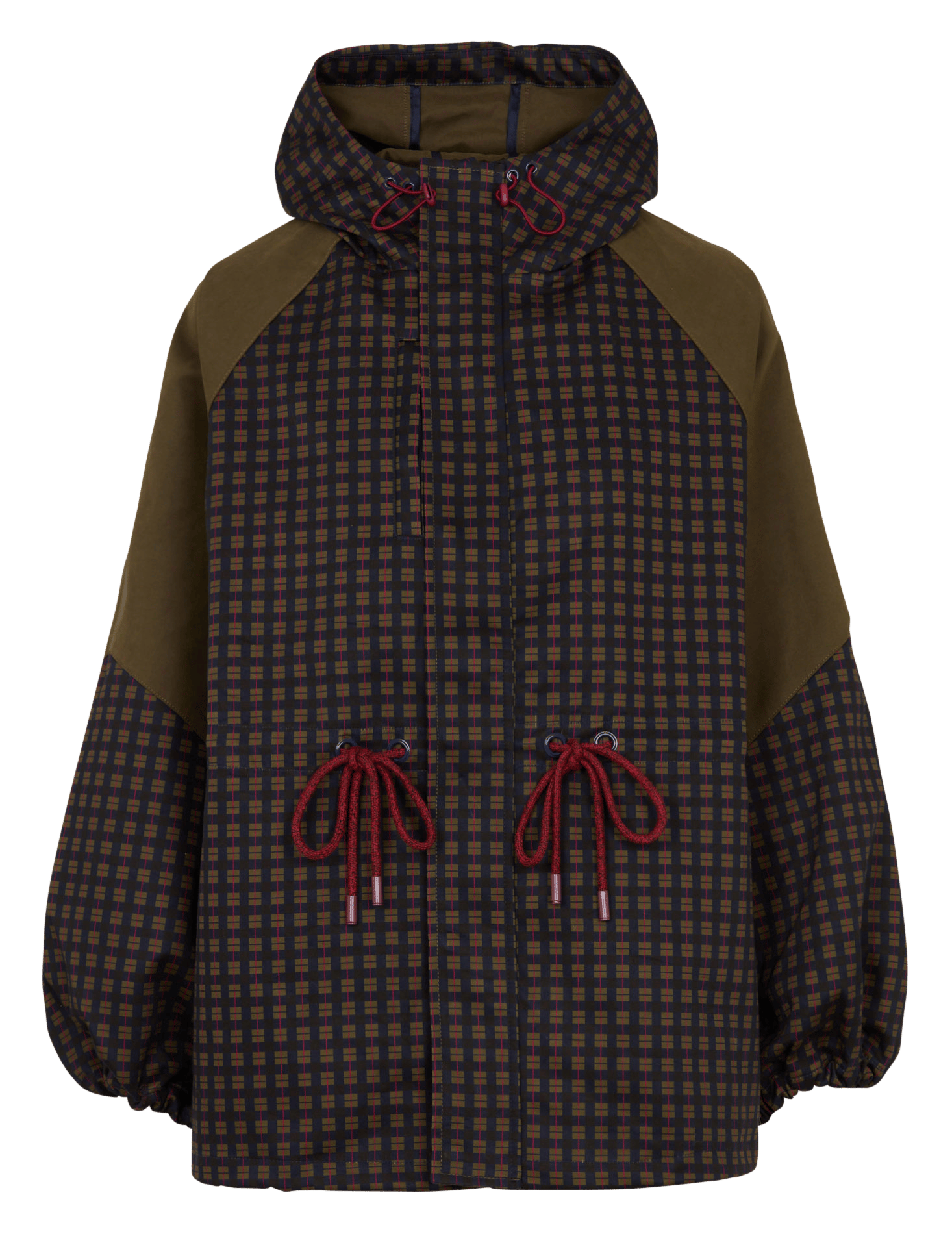 Oversized checkered high-neck anorak SACRECOEUR Multicolored