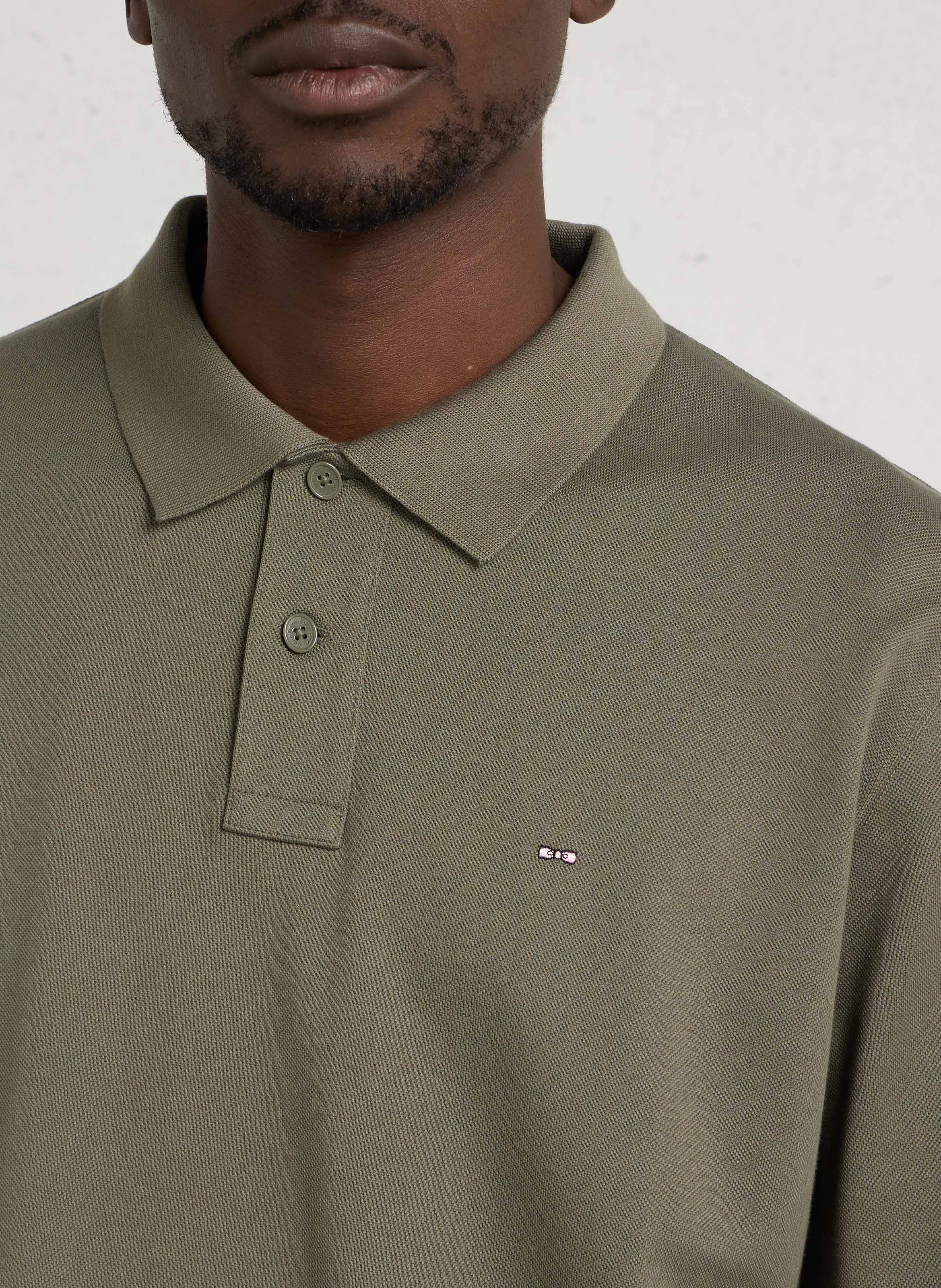 Langarm-Poloshirt aus Baumwolle EDEN PARK Grun
